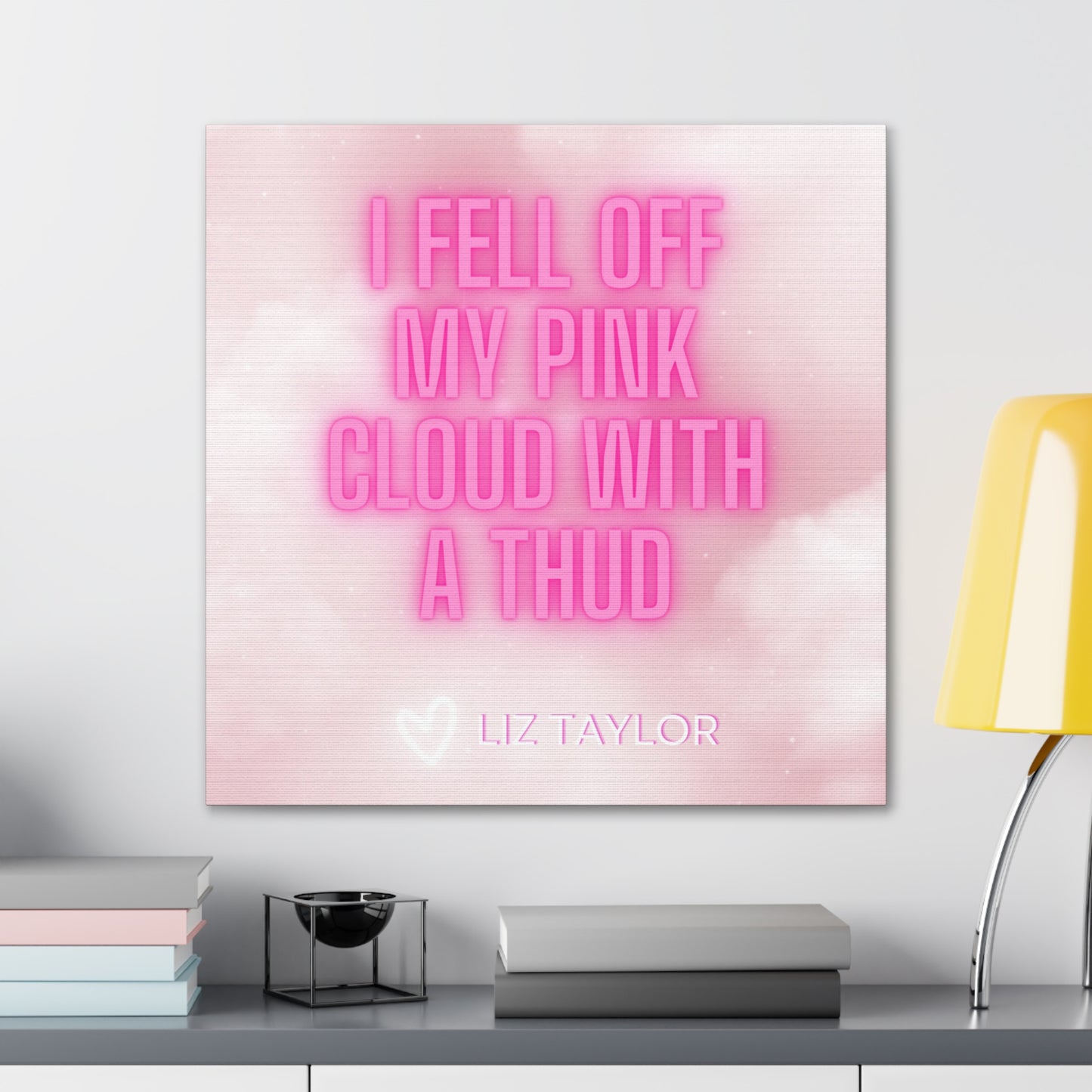 Glow Pink Cloud Liz Love Wrapped Canvas Art Multiple Sizes