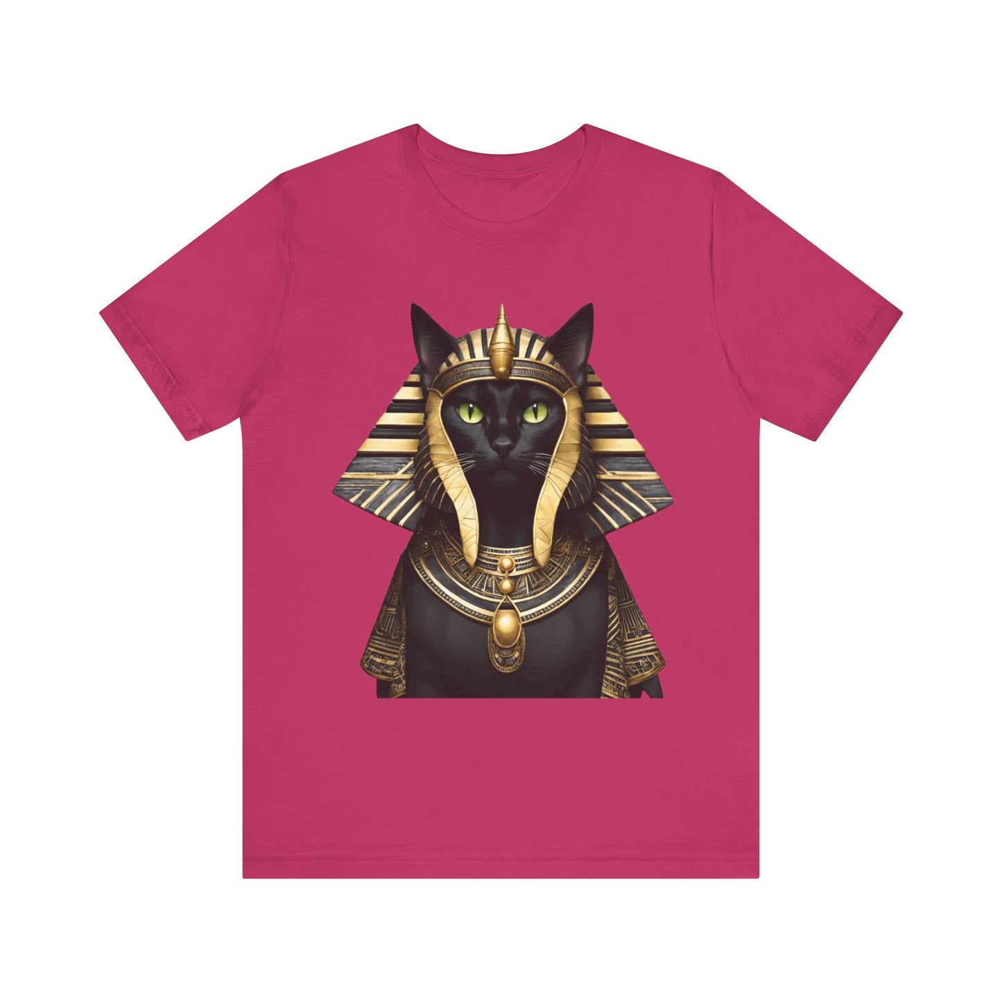 Black & Gold Egyptian Princess Pharaoh Kitty Cat Women's Jersey Short Sleeved Tee Size S-2xl