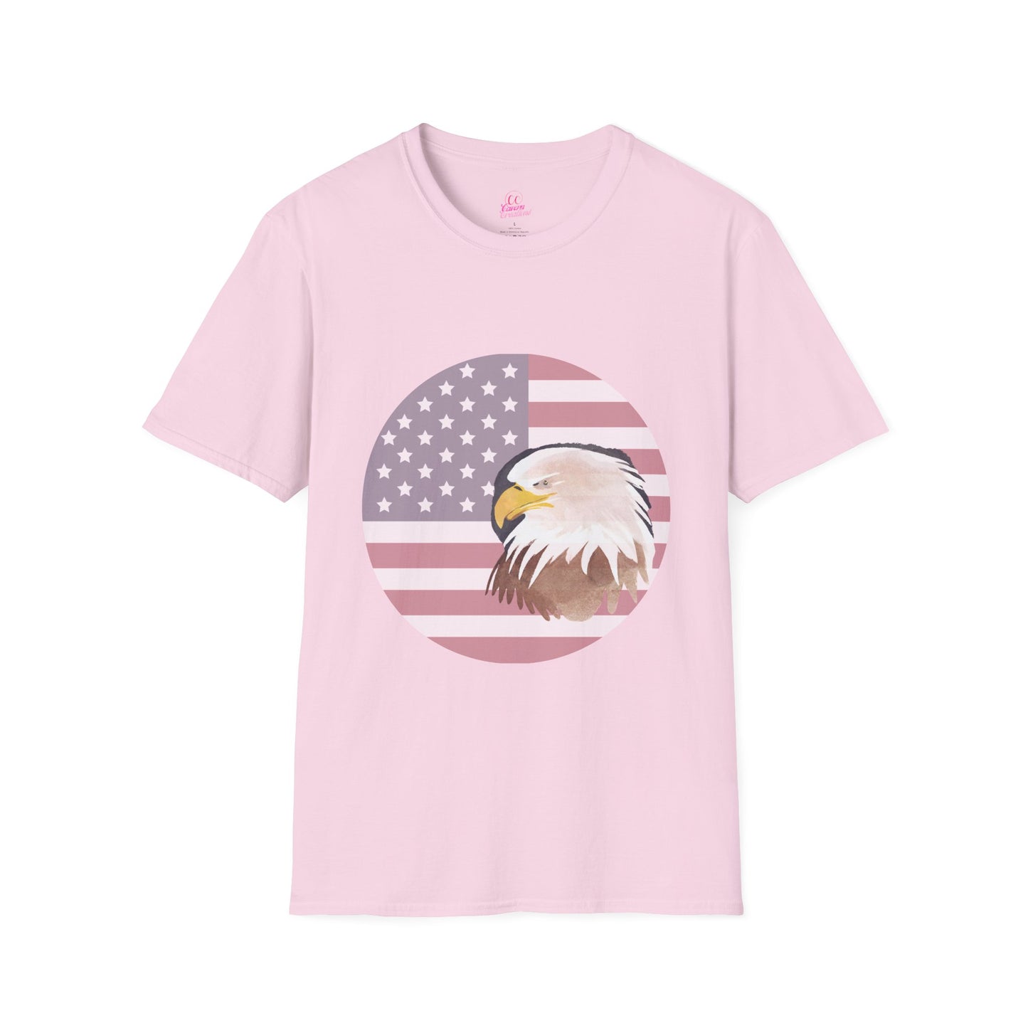 Red, White & Blue Eagle and Flag Antique 4th Softstyle Plus Short Sleeve T-Shirt Multiple Sizes xl-5xl