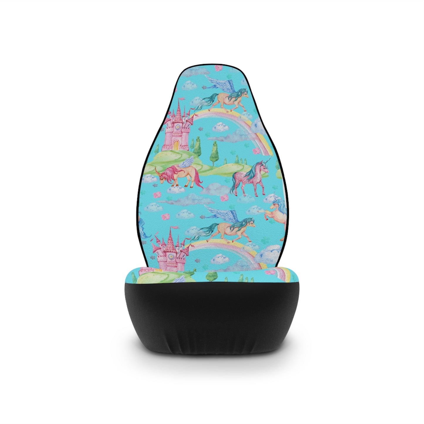 Princess Unicorn Pink & Blue Clouds & Sky Rainbow Car Seat Covers