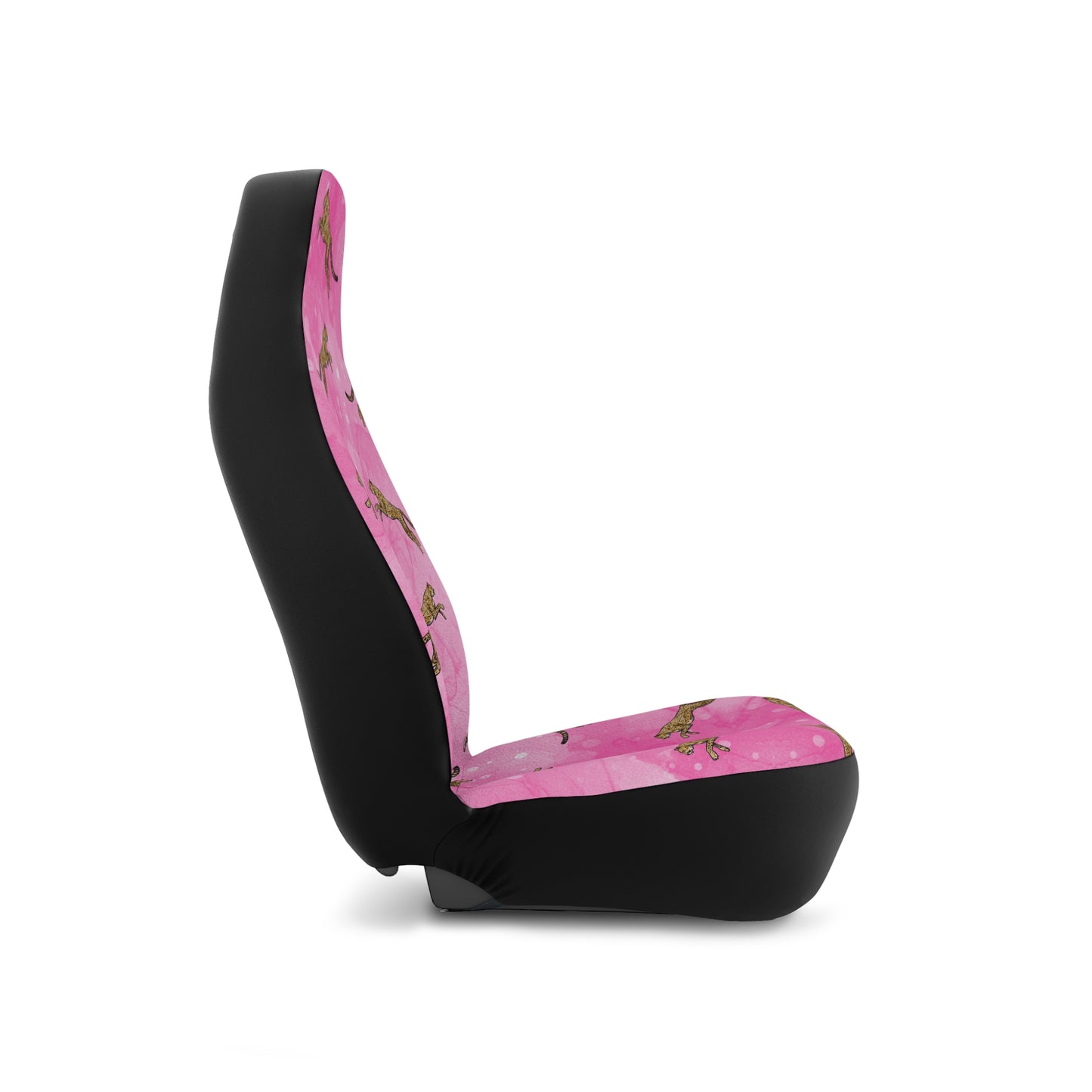Pink Watercolor & Jumping Cheetah Leopard Car Seat Covers