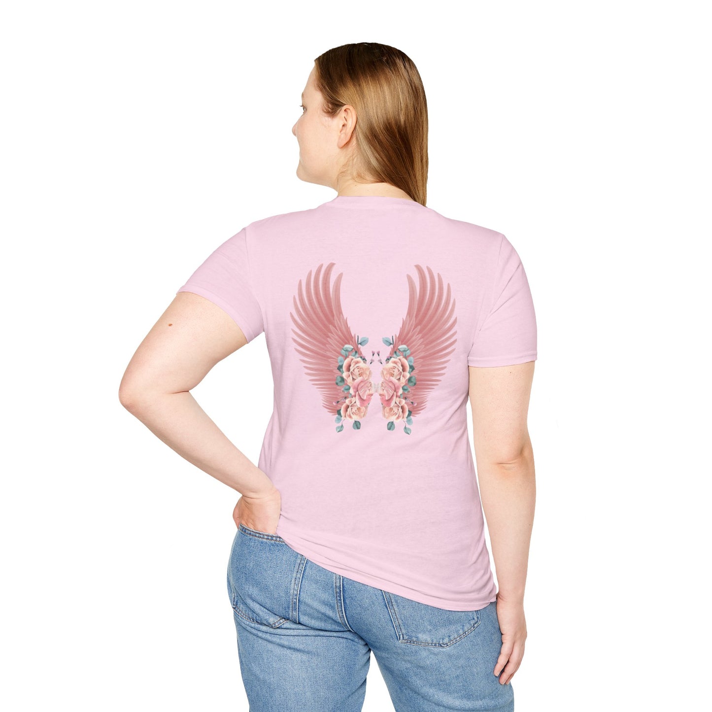 Cherub Baby Angel Rose Wings Softstyle Plus Short Sleeve T-Shirt Sizes xl-5xl