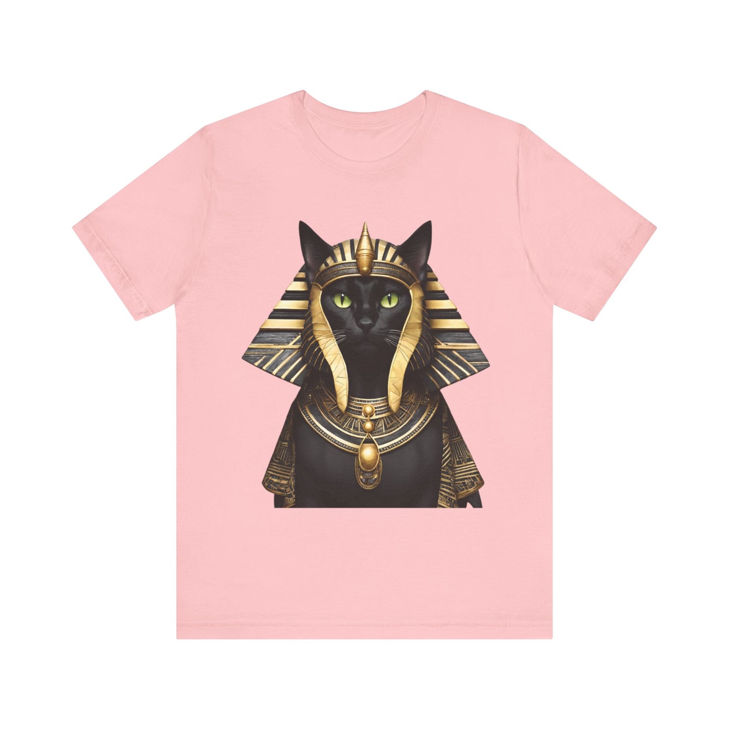 Black & Gold Egyptian Princess Pharaoh Kitty Cat Women's Jersey Short Sleeved Tee Size S-2xl