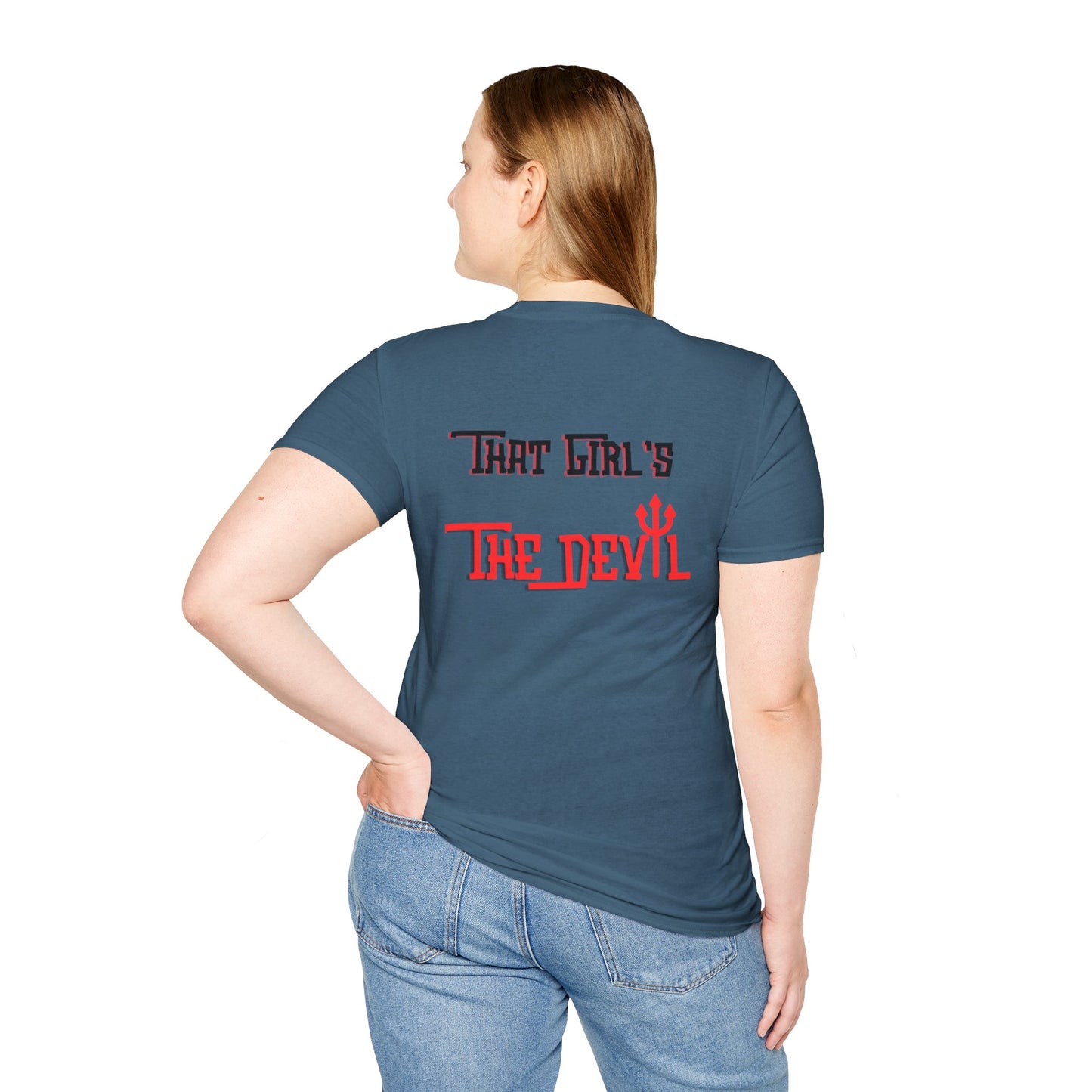 Devil Girl Double Sided Softstyle Plus Short Sleeve T-Shirt Sizes xl-5xl