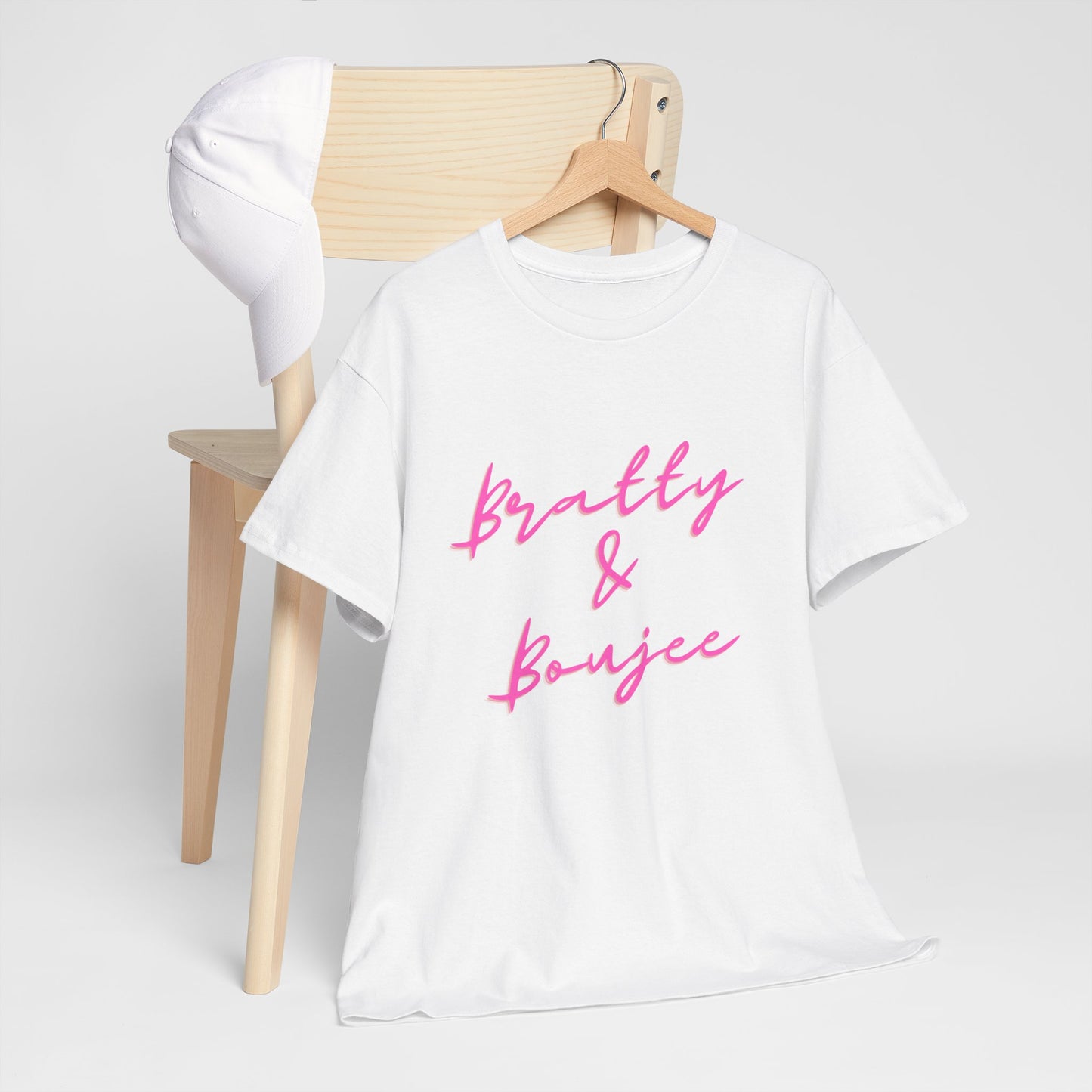 Bratty & Boujee Pink Script Women's Plus Tee Sizes: xl-5xl