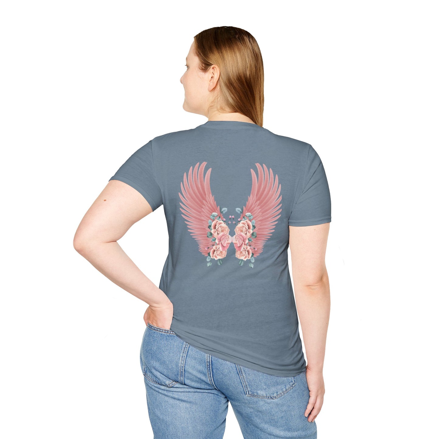 Cherub Baby Angel Rose Wings Softstyle Plus Short Sleeve T-Shirt Sizes xl-5xl