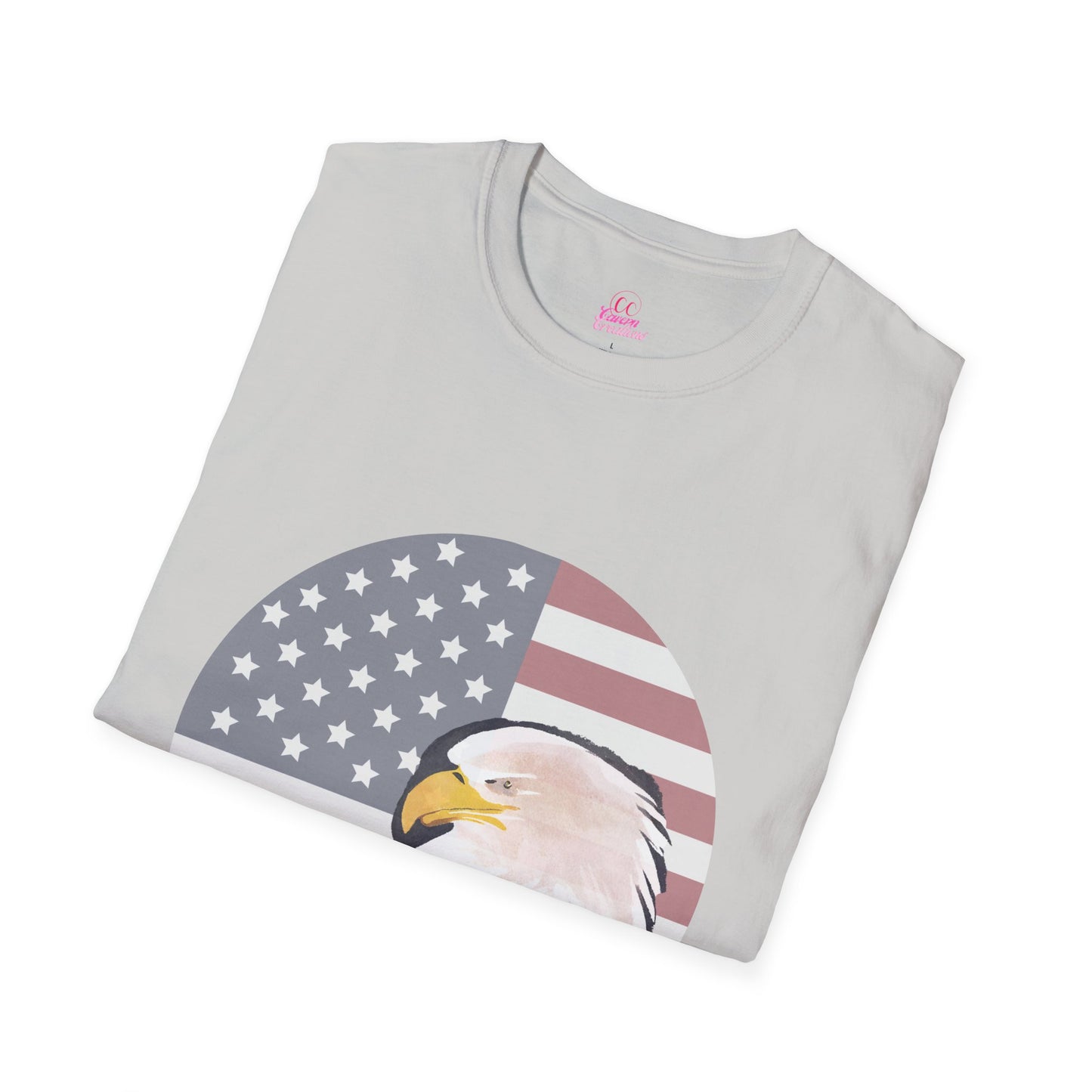 Red, White & Blue Eagle and Flag Antique 4th Softstyle Plus Short Sleeve T-Shirt Multiple Sizes xl-5xl
