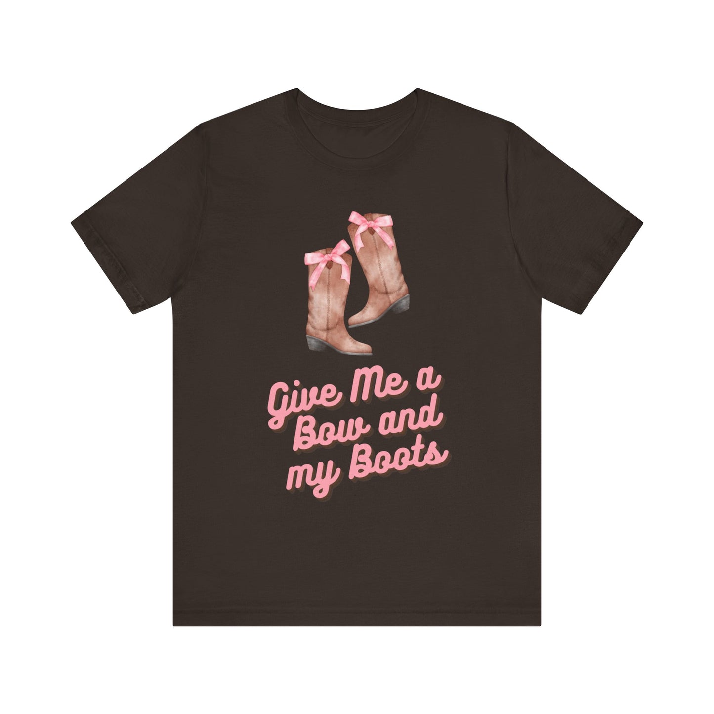 Pink Cowgirl Bow & Boots Women's Jersey Short Sleeved Tee Size S-2xl