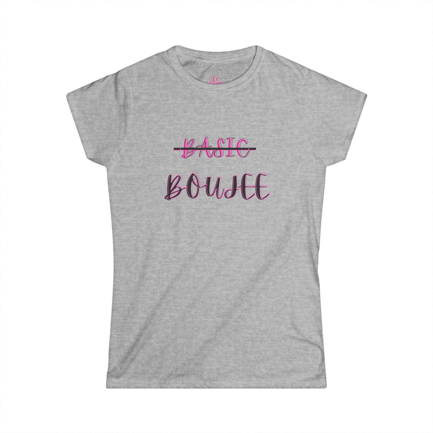 Pink Boujee Not Basic Women's Softstyle Tee Size S-2xl