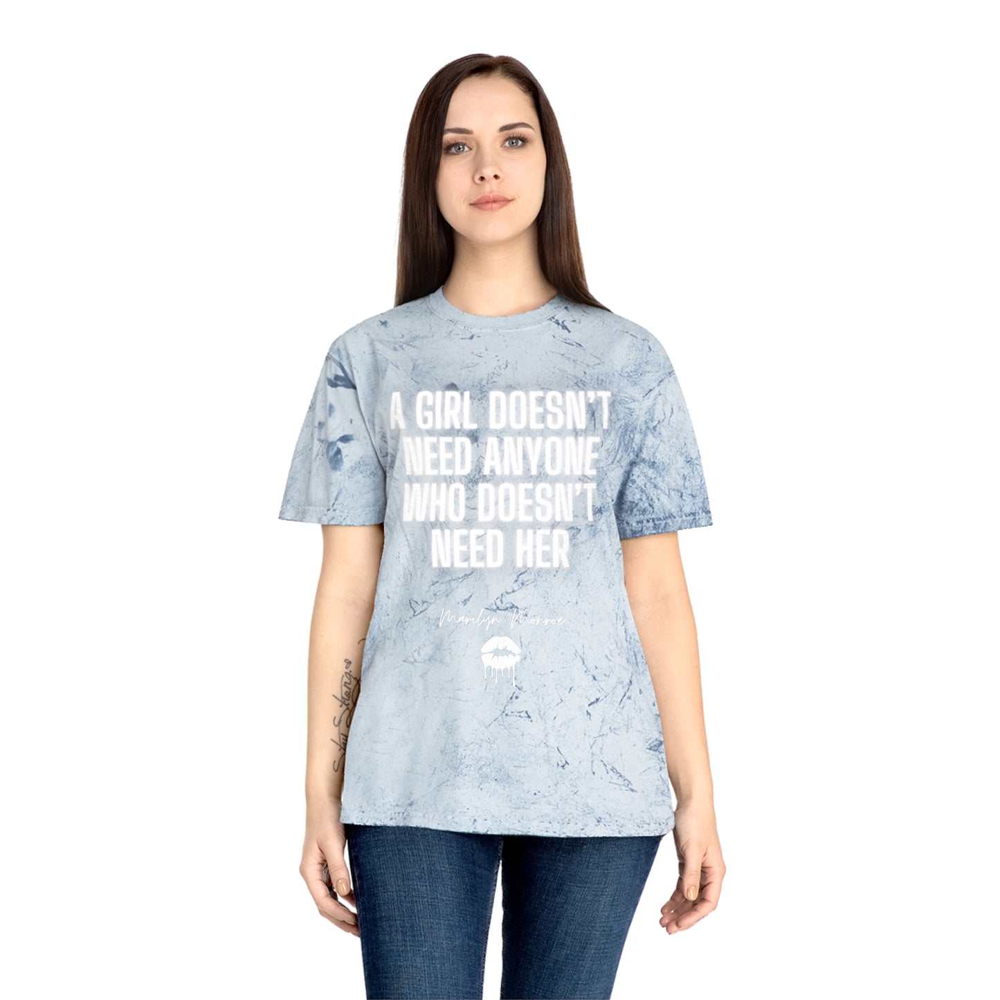 Marilyn Monroe Strong Girl Tie Dye Color Blast T-Shirt Sizes: S-3xl
