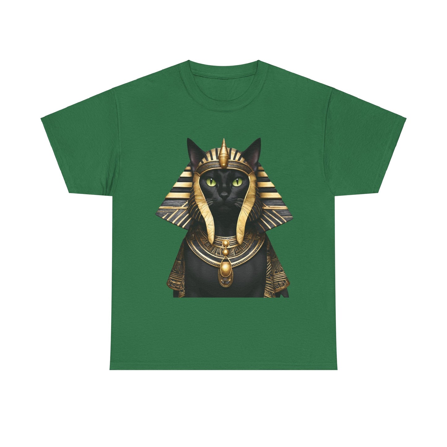 Black & Gold Egyptian Princess Pharaoh Kitty Cat Women's Plus Cotton Short Sleeved Tee Size xl-5xl