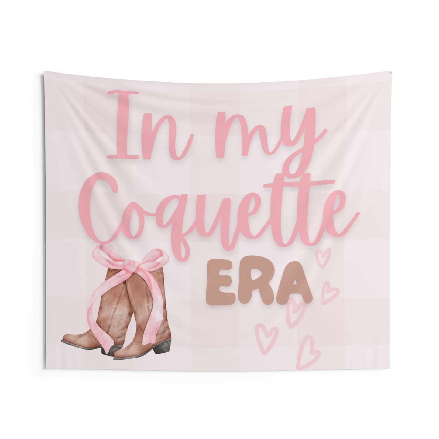 Pink Coquette Era Bow & Boots Indoor Wall Tapestry Multiple Sizes