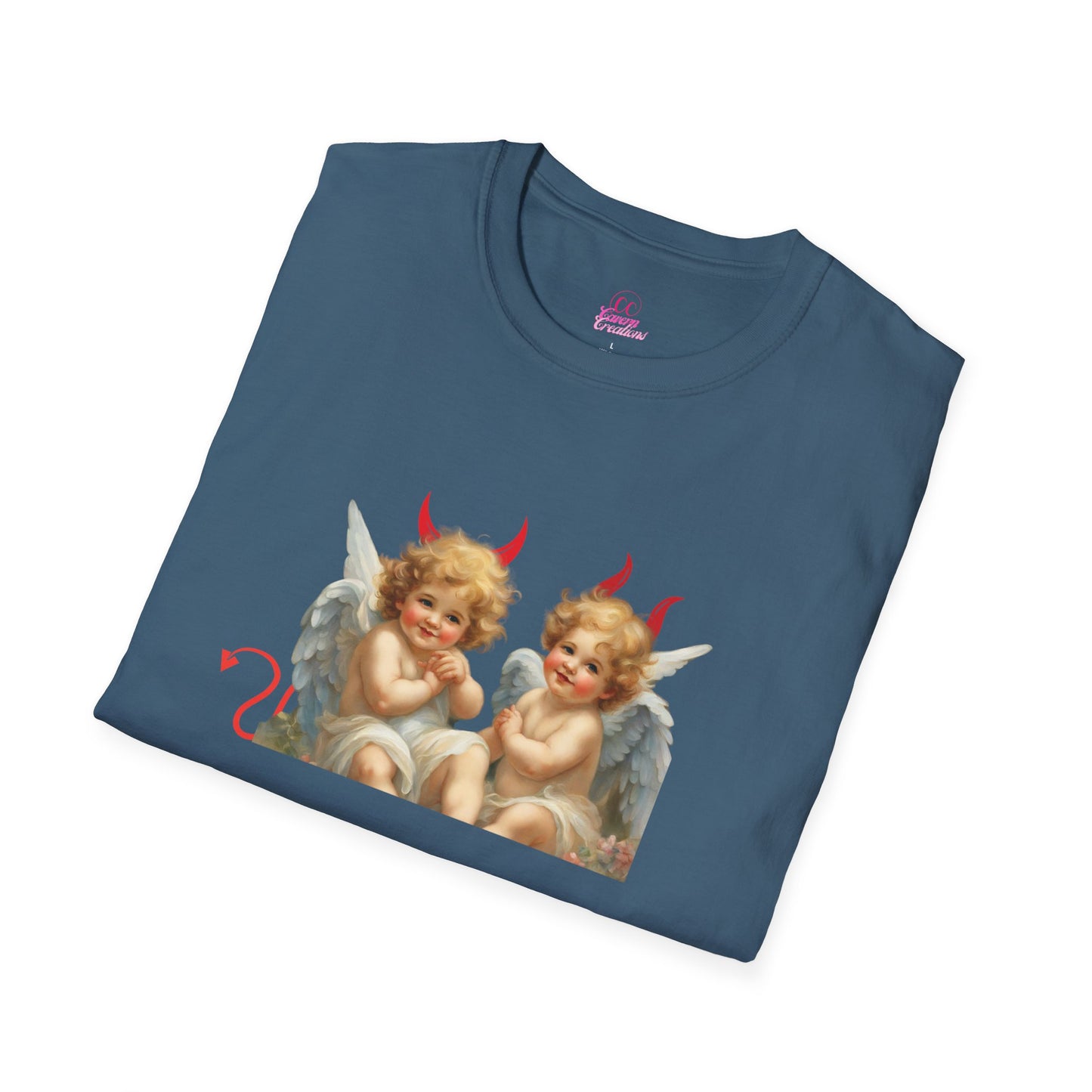 Devil Angel Cherub Softstyle Plus Short Sleeve T-Shirt Sizes xl-5xl