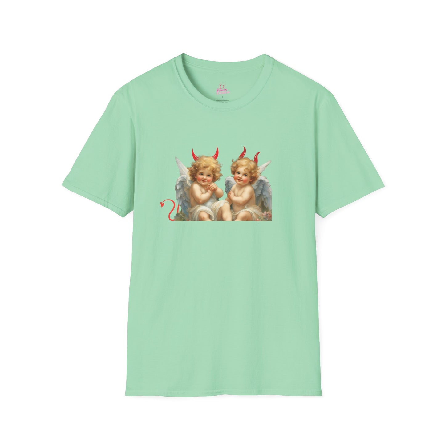 Devil Angel Cherub Softstyle Plus Short Sleeve T-Shirt Sizes xl-5xl