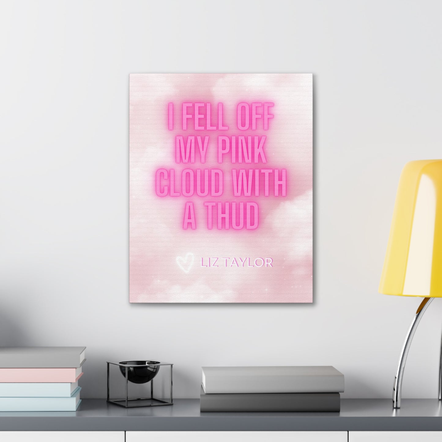 Glow Pink Cloud Liz Love Wrapped Canvas Art Multiple Sizes