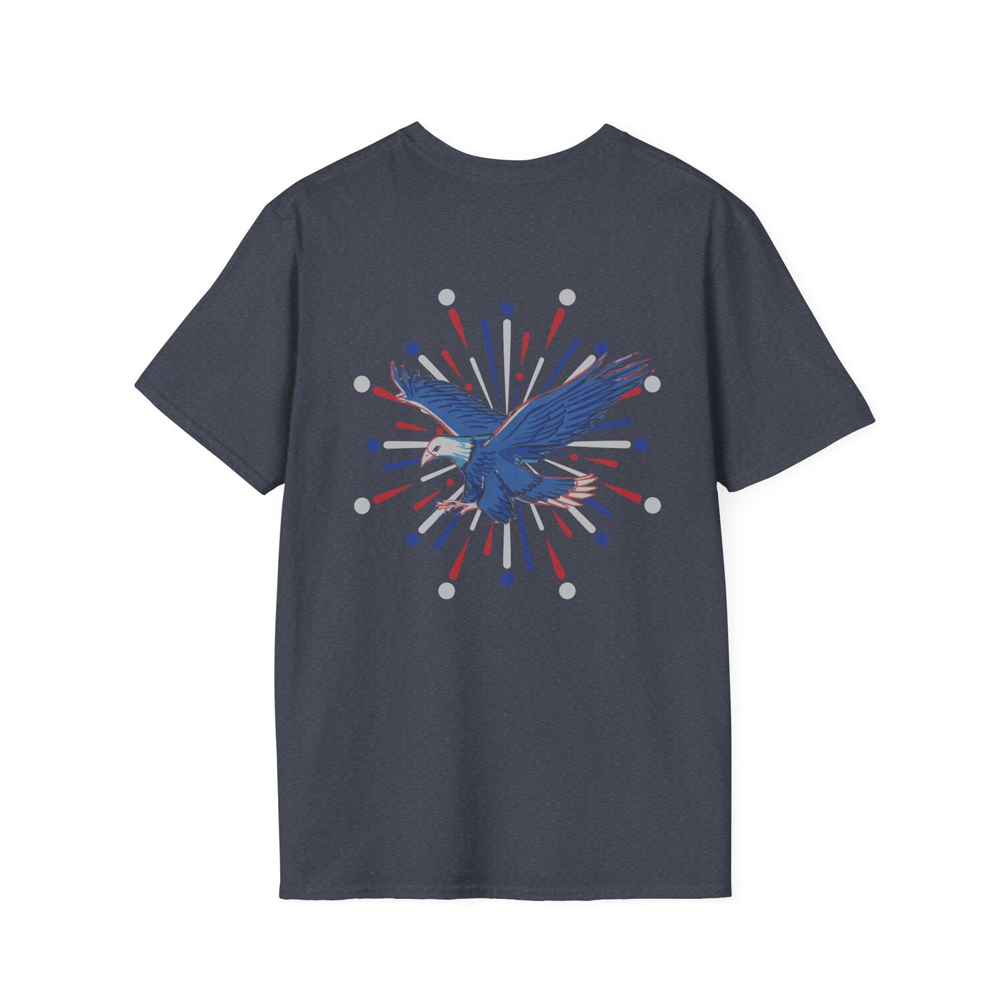USA 'Merica Red, White & Blue Eagle 4th Women's Softstyle Plus Short Sleeve Double-Sided T-Shirt Sizes xl-5xl