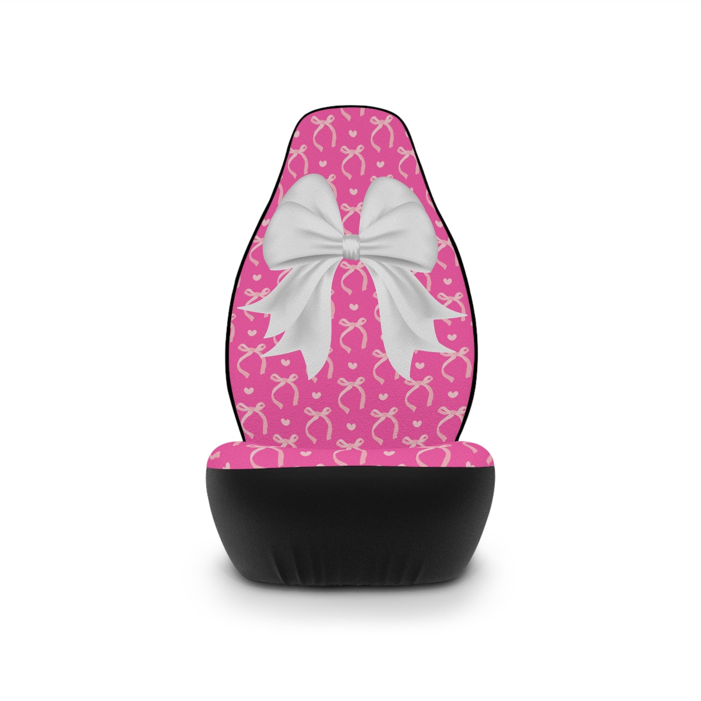 Bubblegum Pink Coquette White Bow Car Seat Covers