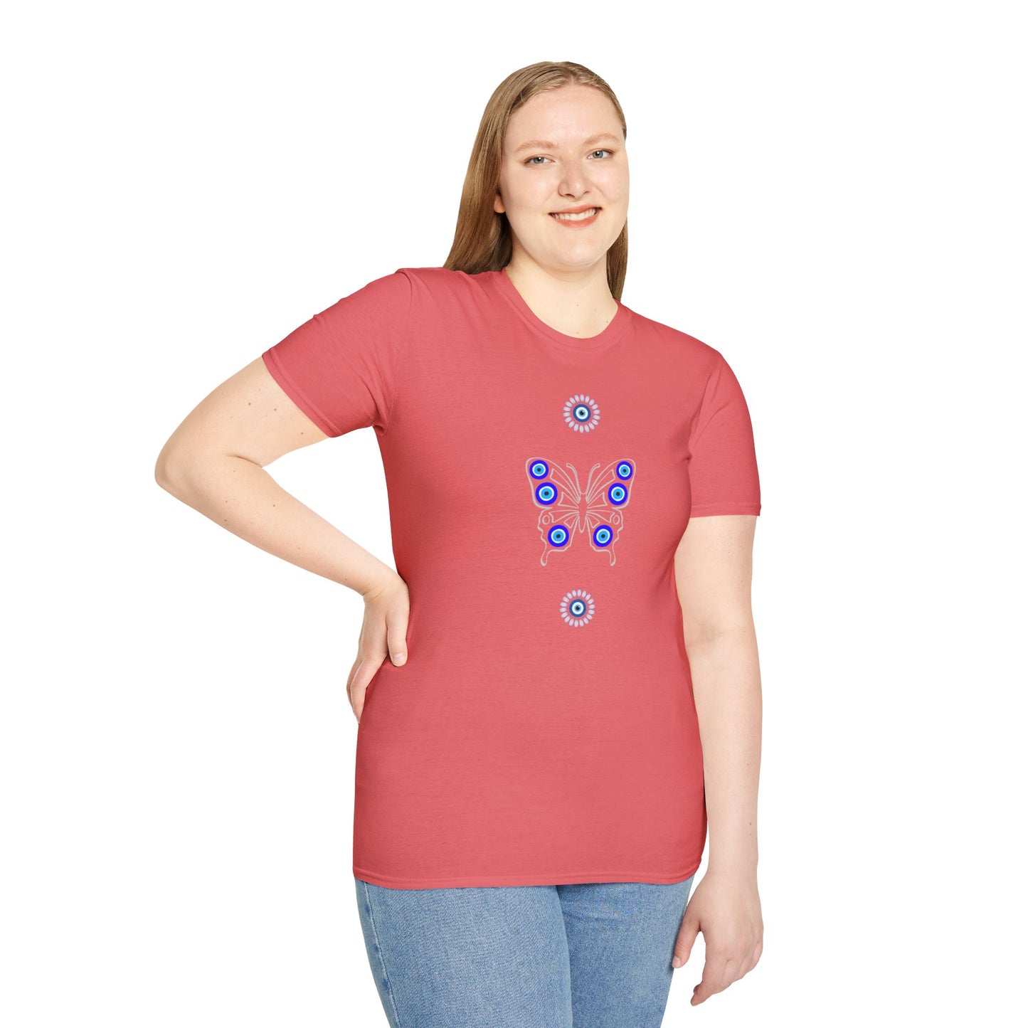 Evil Eye Butterfly Protection Women's Plus Short Sleeve Softstyle T-Shirt Sizes xl-5xl