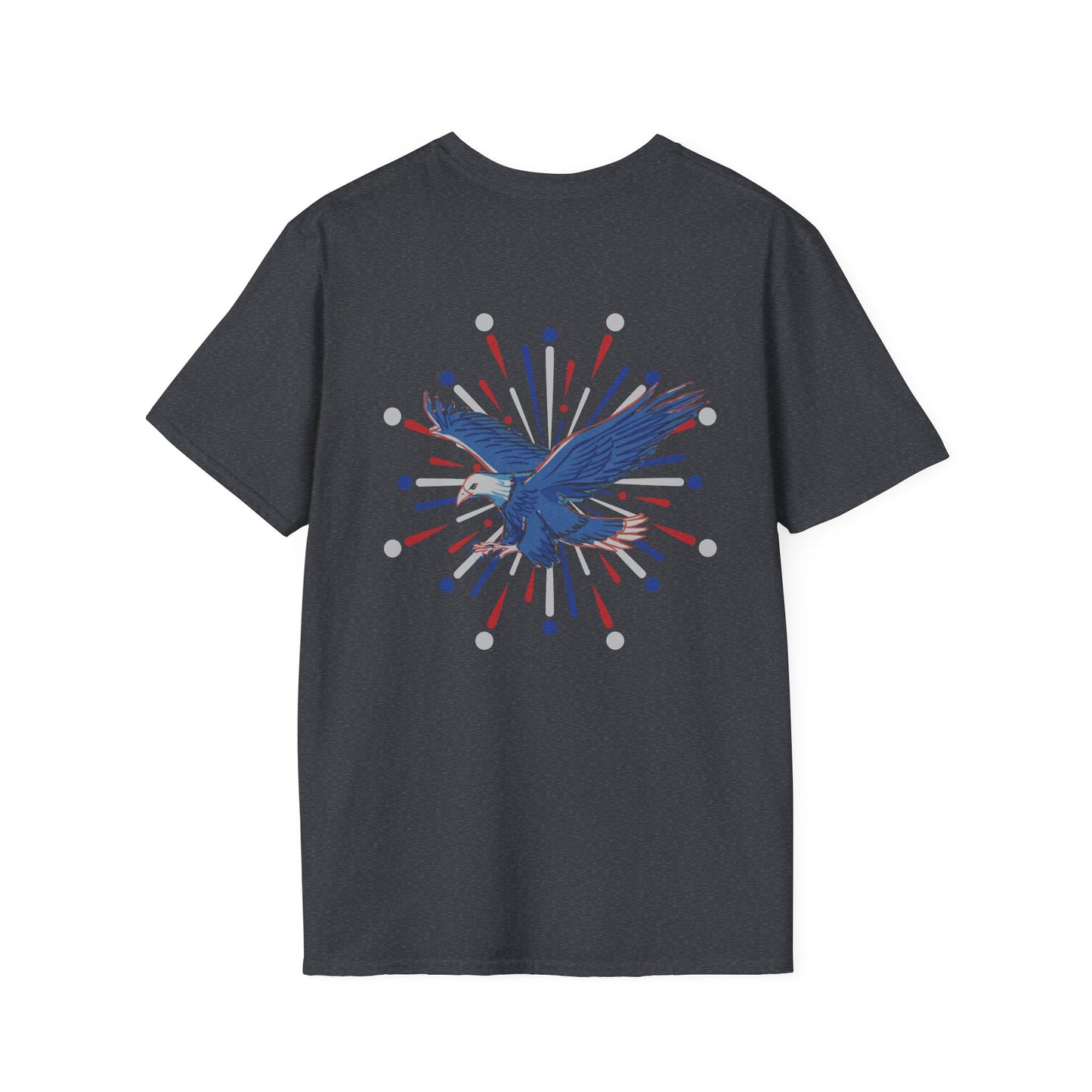 USA 'Merica Red, White & Blue Eagle 4th Women's Softstyle Plus Short Sleeve Double-Sided T-Shirt Sizes xl-5xl