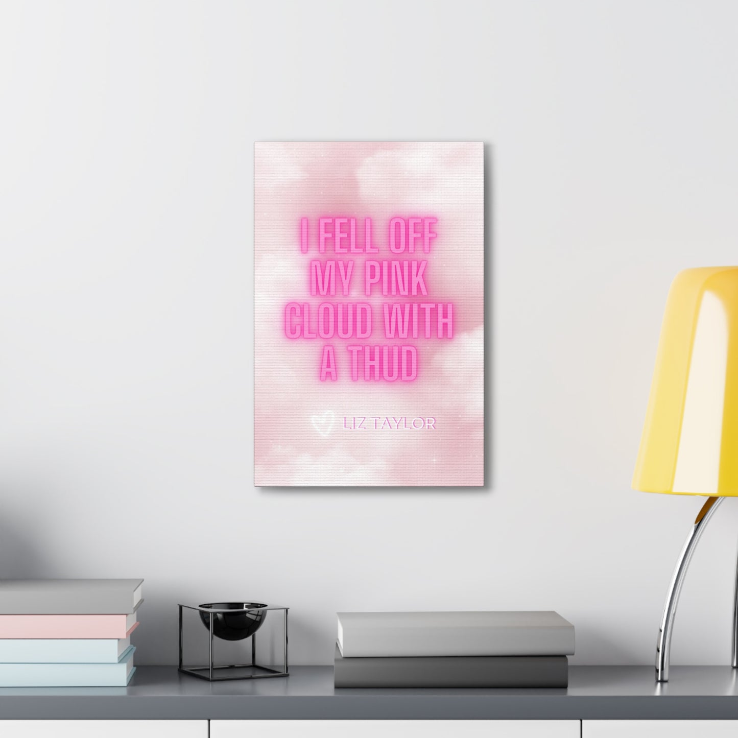 Glow Pink Cloud Liz Love Wrapped Canvas Art Multiple Sizes