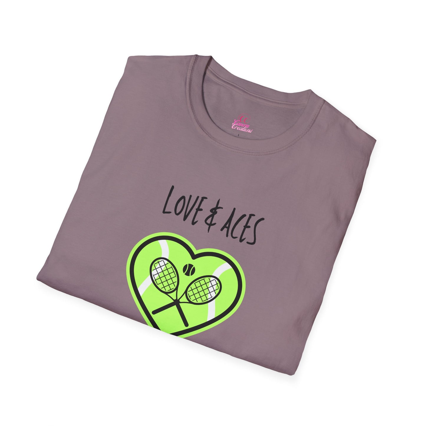Love & Aces Tennis Club Plus Women's Softstyle T-Shirt Sizes XL-5XL