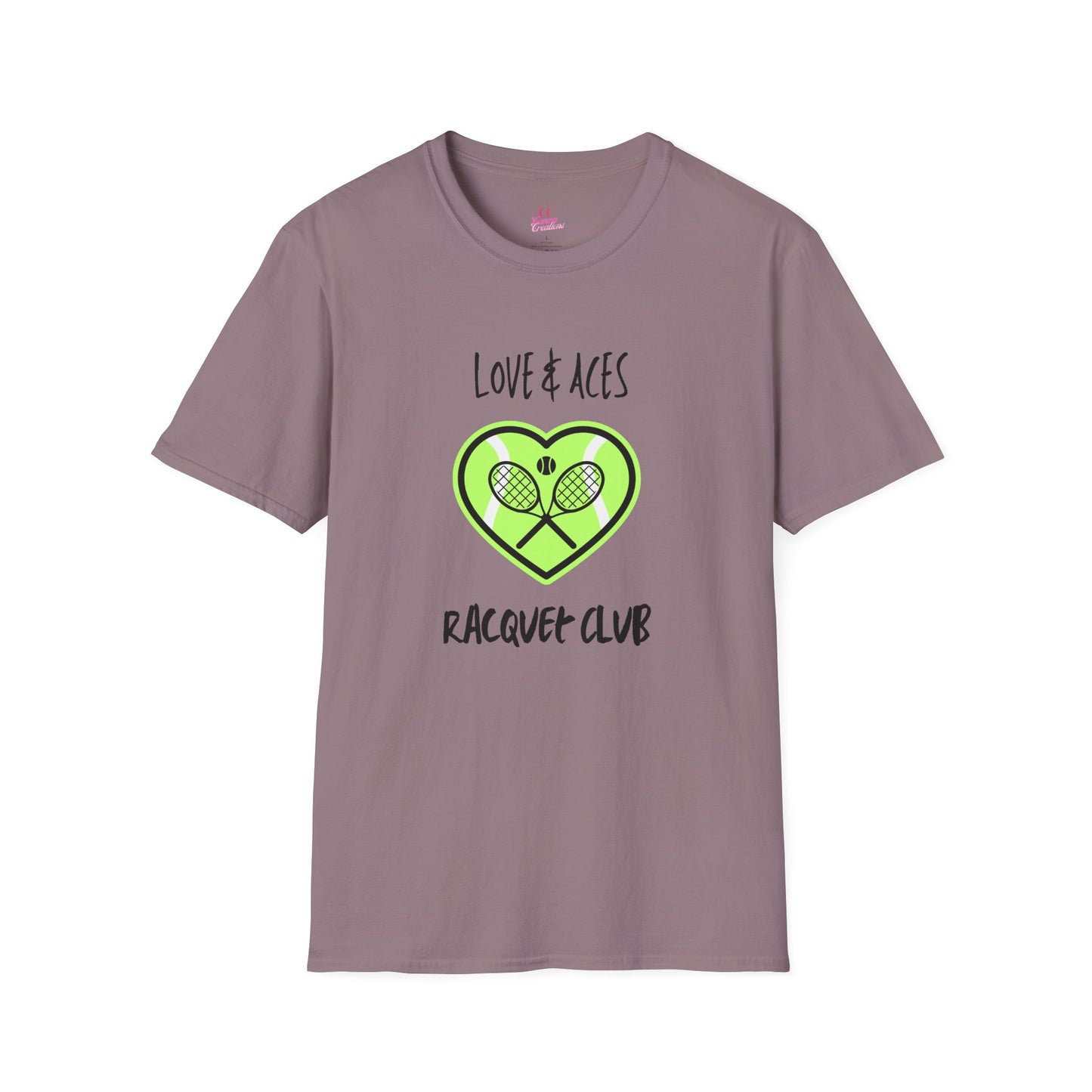 Love & Aces Tennis Club Plus Women's Softstyle T-Shirt Sizes XL-5XL