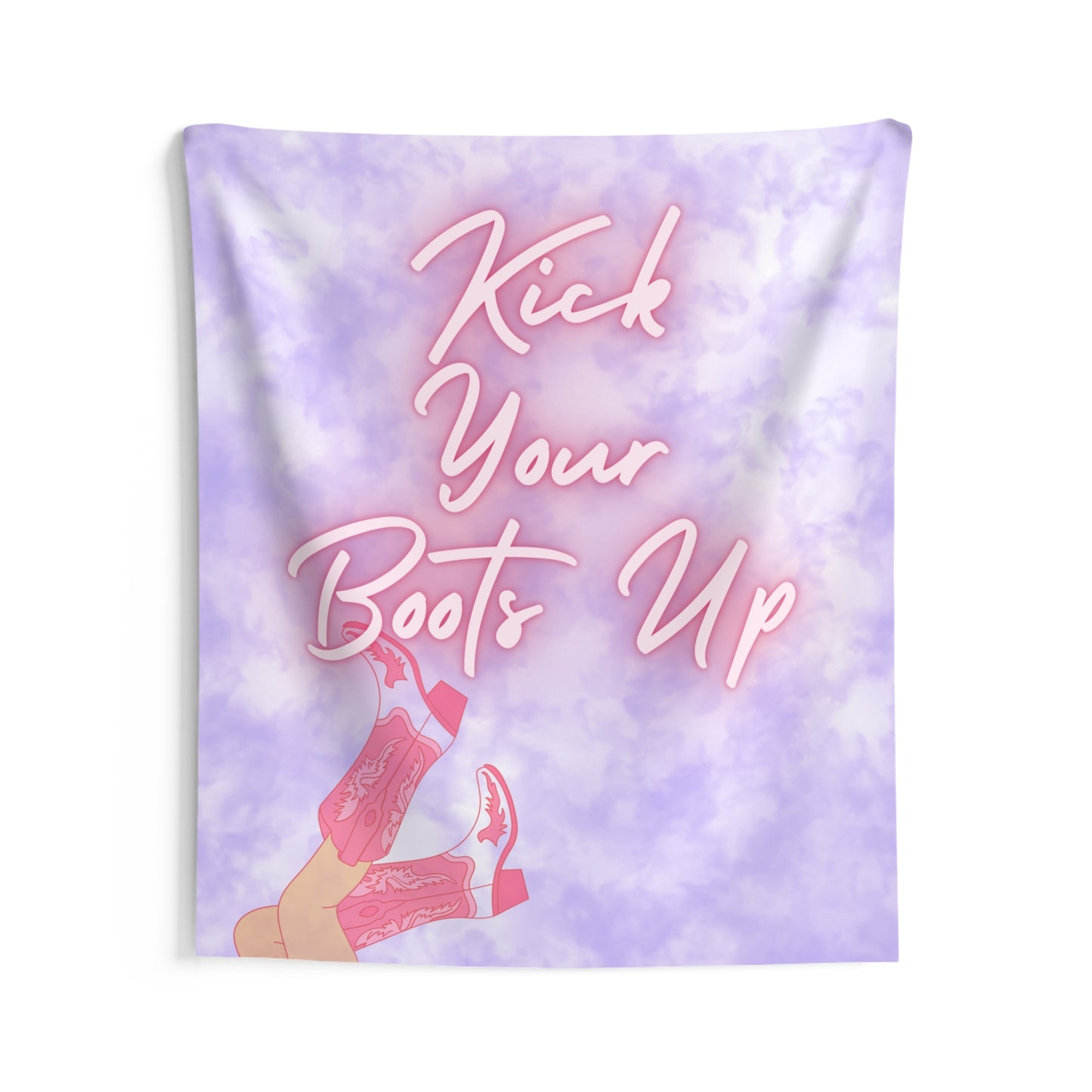 Kick Your Boots Up Purple Cowgirl Indoor Wall Tapestry Multiple Sizes
