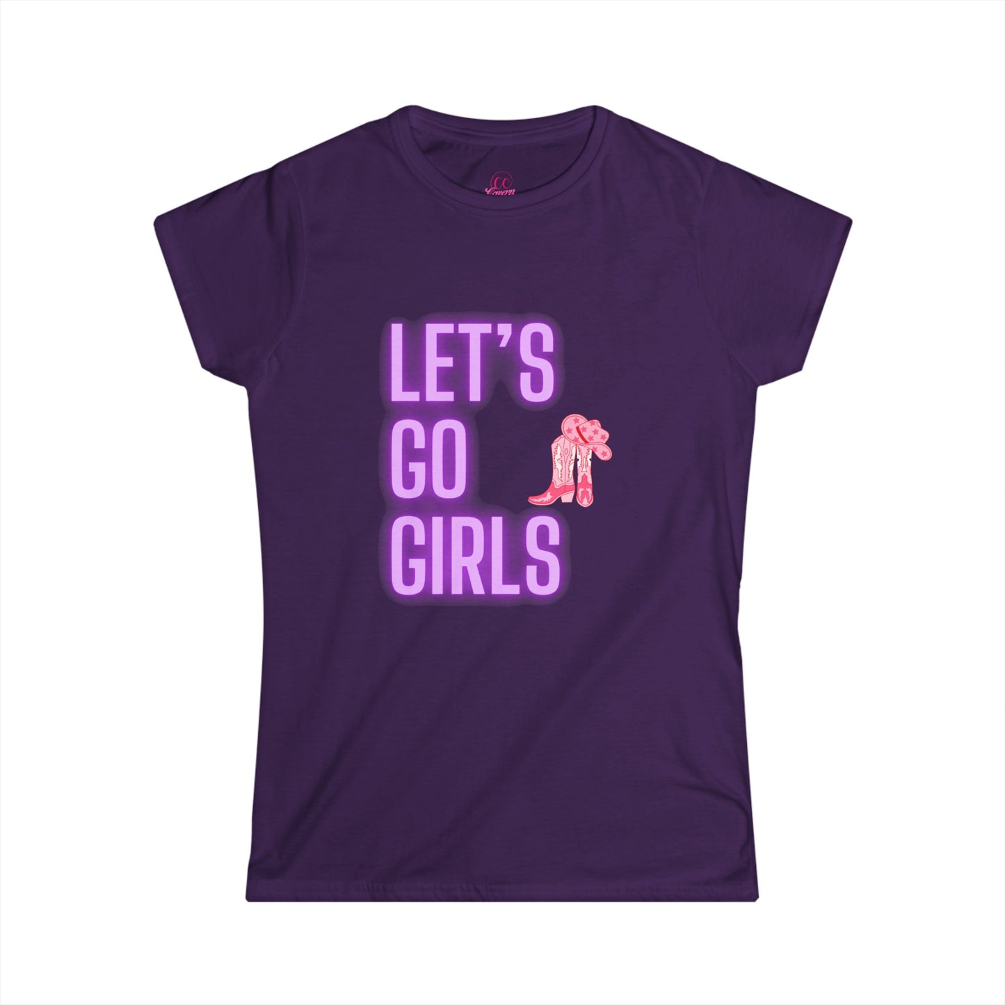 Let's Go Girls Glow Cowgirl Women's Softstyle Tee Size s-2xl