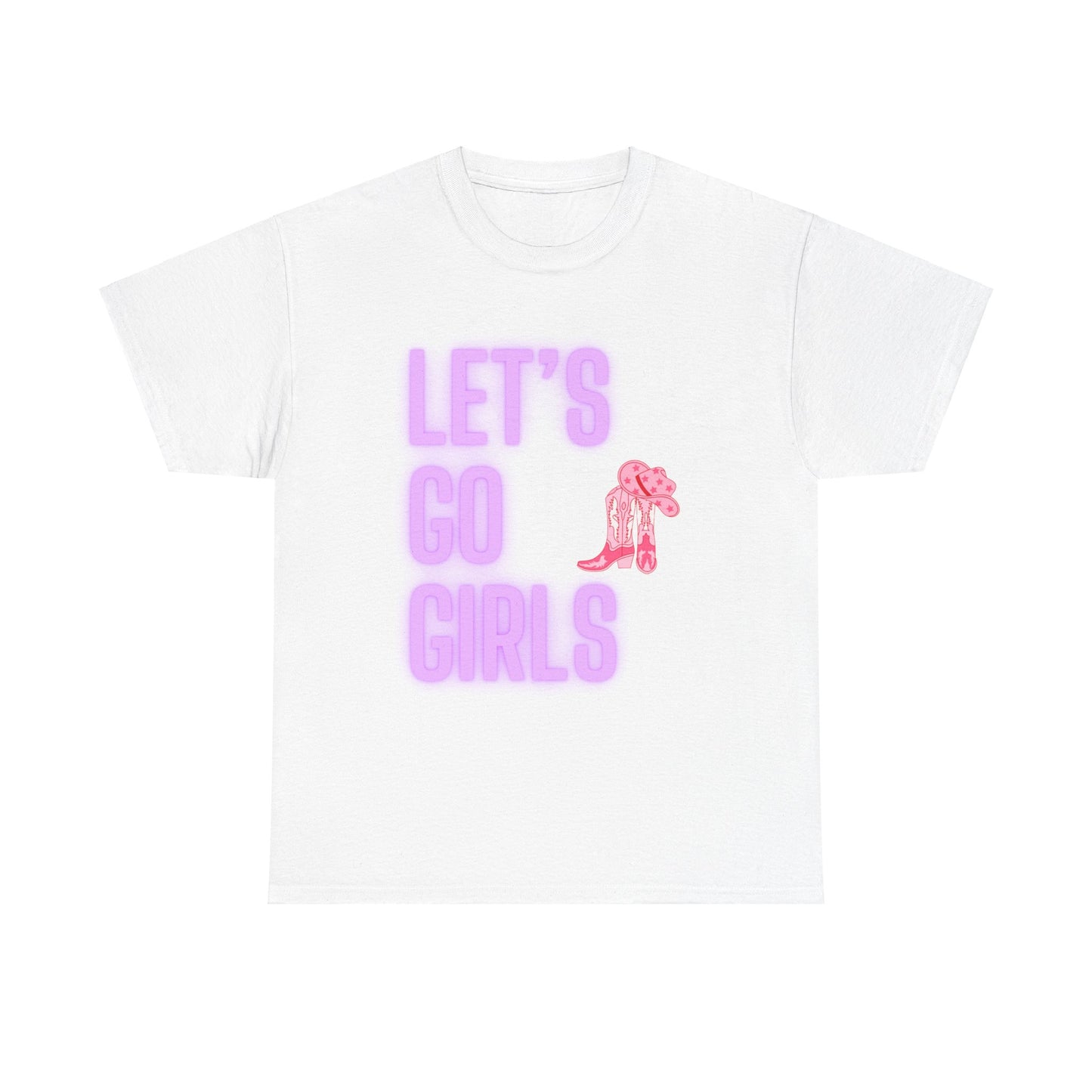 Let's Go Girls Glow Cowgirl Women's Plus Heavy Cotton Tee Size xl-5xl