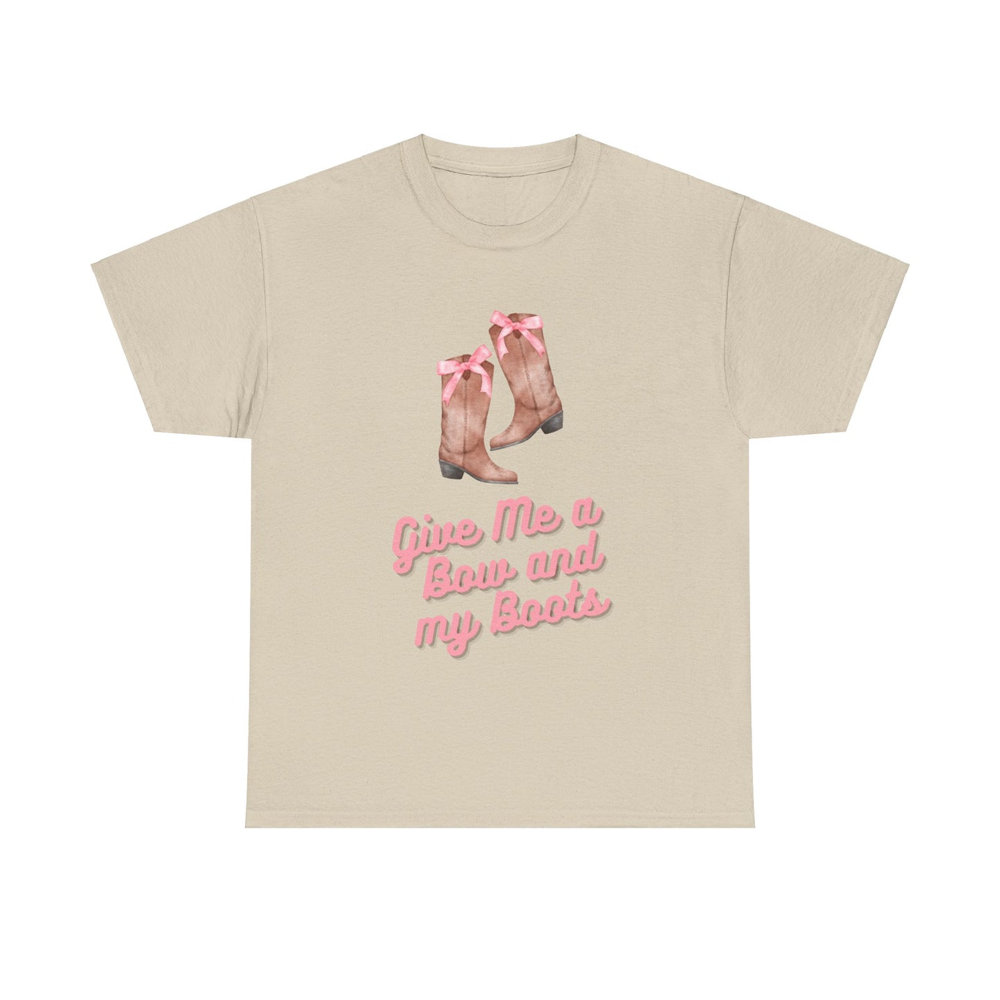 Pink Cowgirl Bow & Boots Women's Plus Short Sleeved Cotton Tee Size xl-5xl