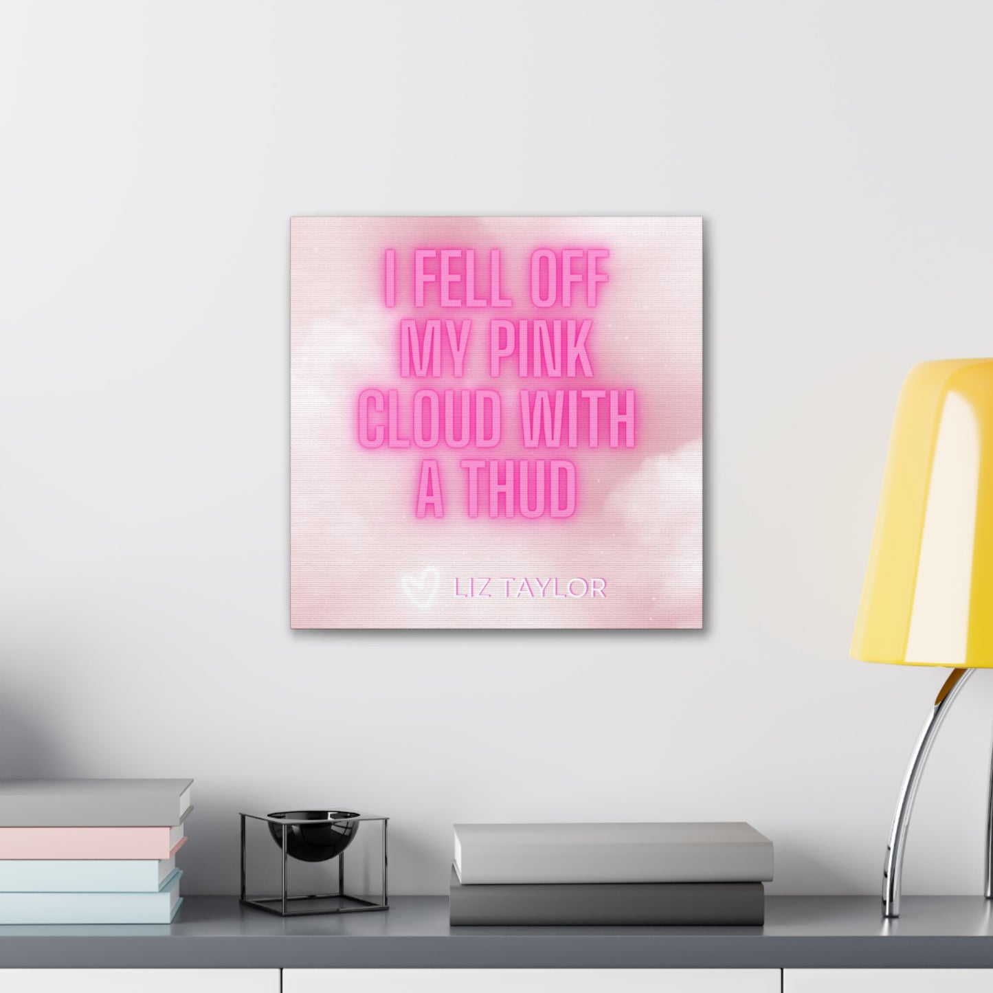 Glow Pink Cloud Liz Love Wrapped Canvas Art Multiple Sizes