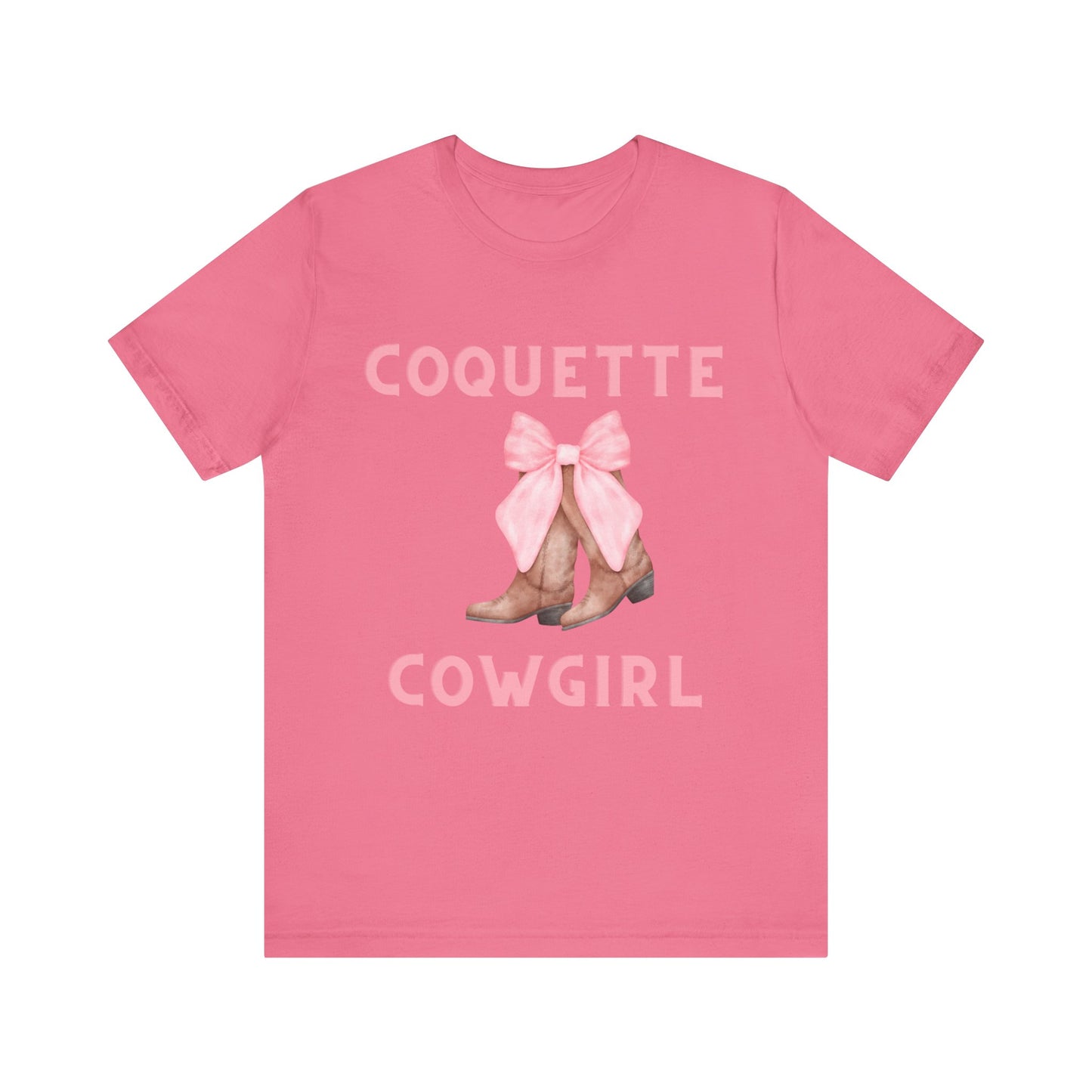 Coquette Cowgirl Bow & Boots Women's Jersey Short Sleeved Tee Size S-2xl