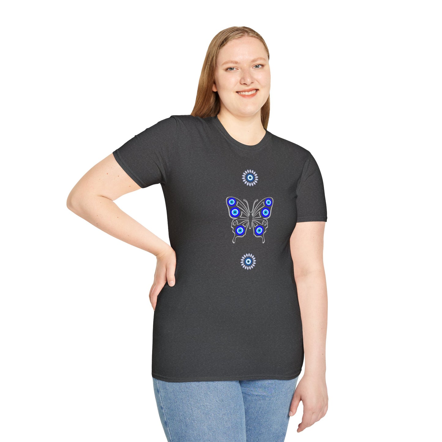 Evil Eye Butterfly Protection Women's Plus Short Sleeve Softstyle T-Shirt Sizes xl-5xl