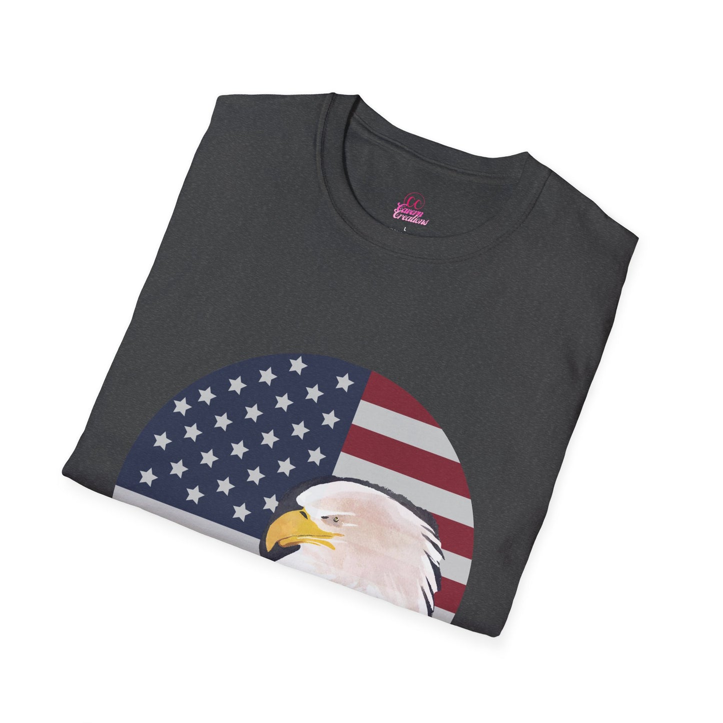 Red, White & Blue Eagle and Flag Antique 4th Softstyle Plus Short Sleeve T-Shirt Multiple Sizes xl-5xl