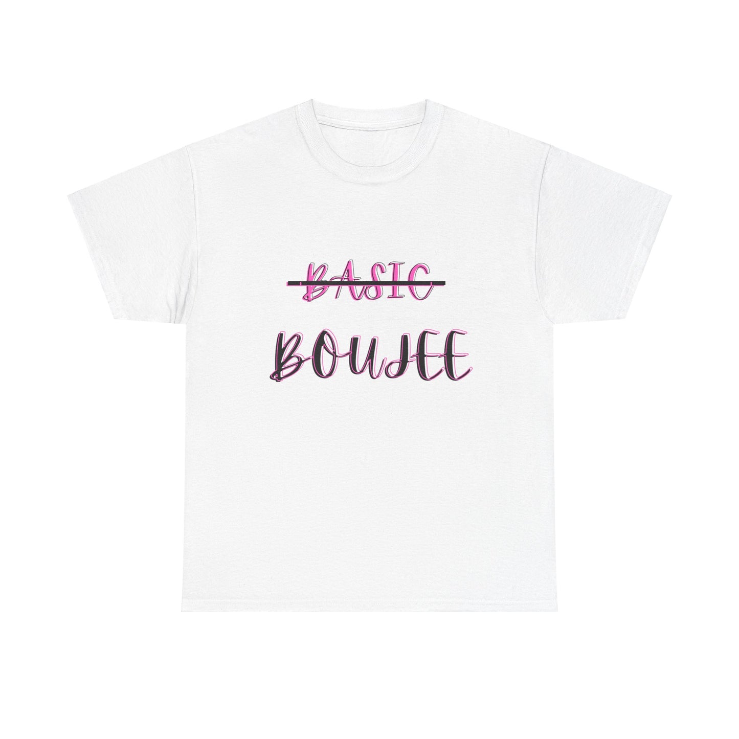 Pink Boujee Not Basic Women's Plus Heavy Cotton Tee Size xl-5xl