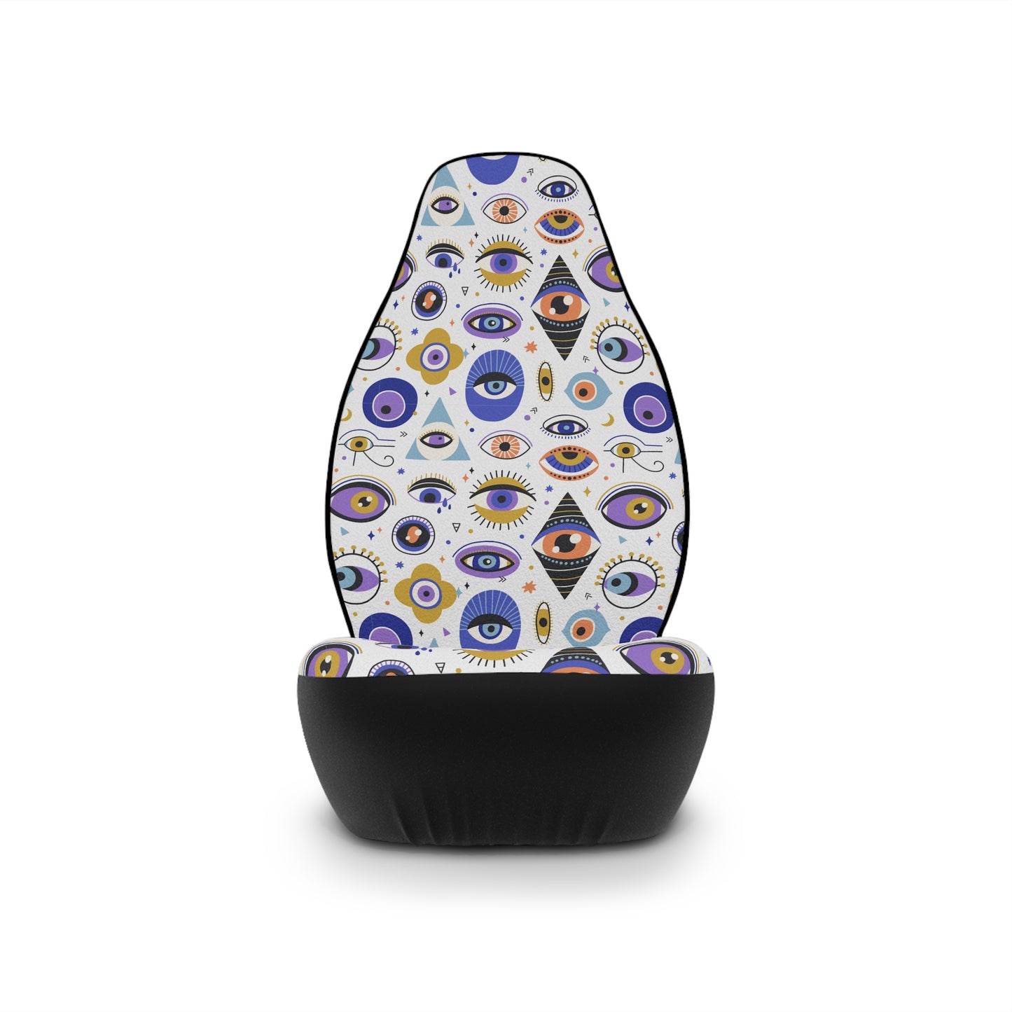 White, Blue, Gold & Purple Evil Eye Pattern Car Seat Covers
