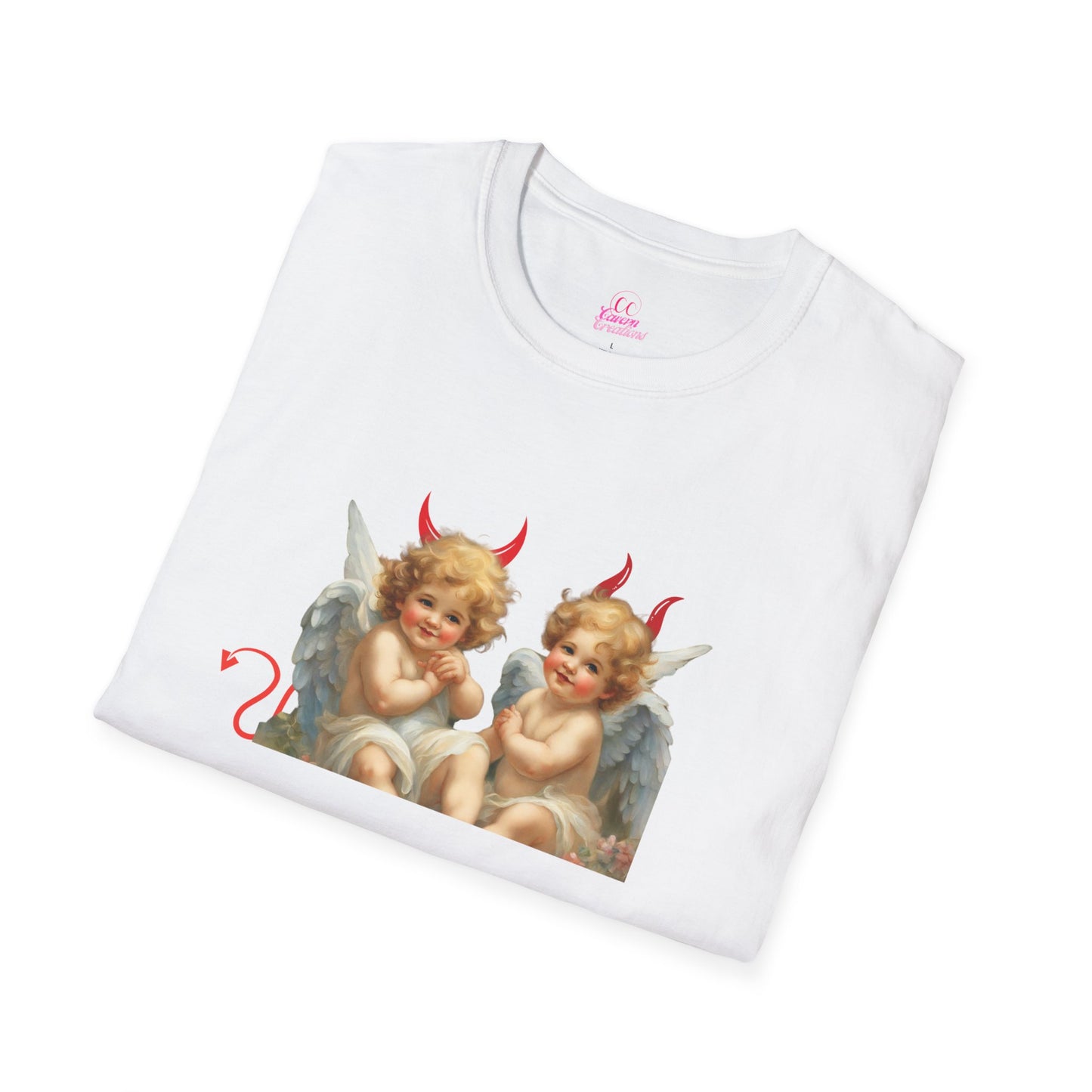 Devil Angel Cherub Softstyle Plus Short Sleeve T-Shirt Sizes xl-5xl