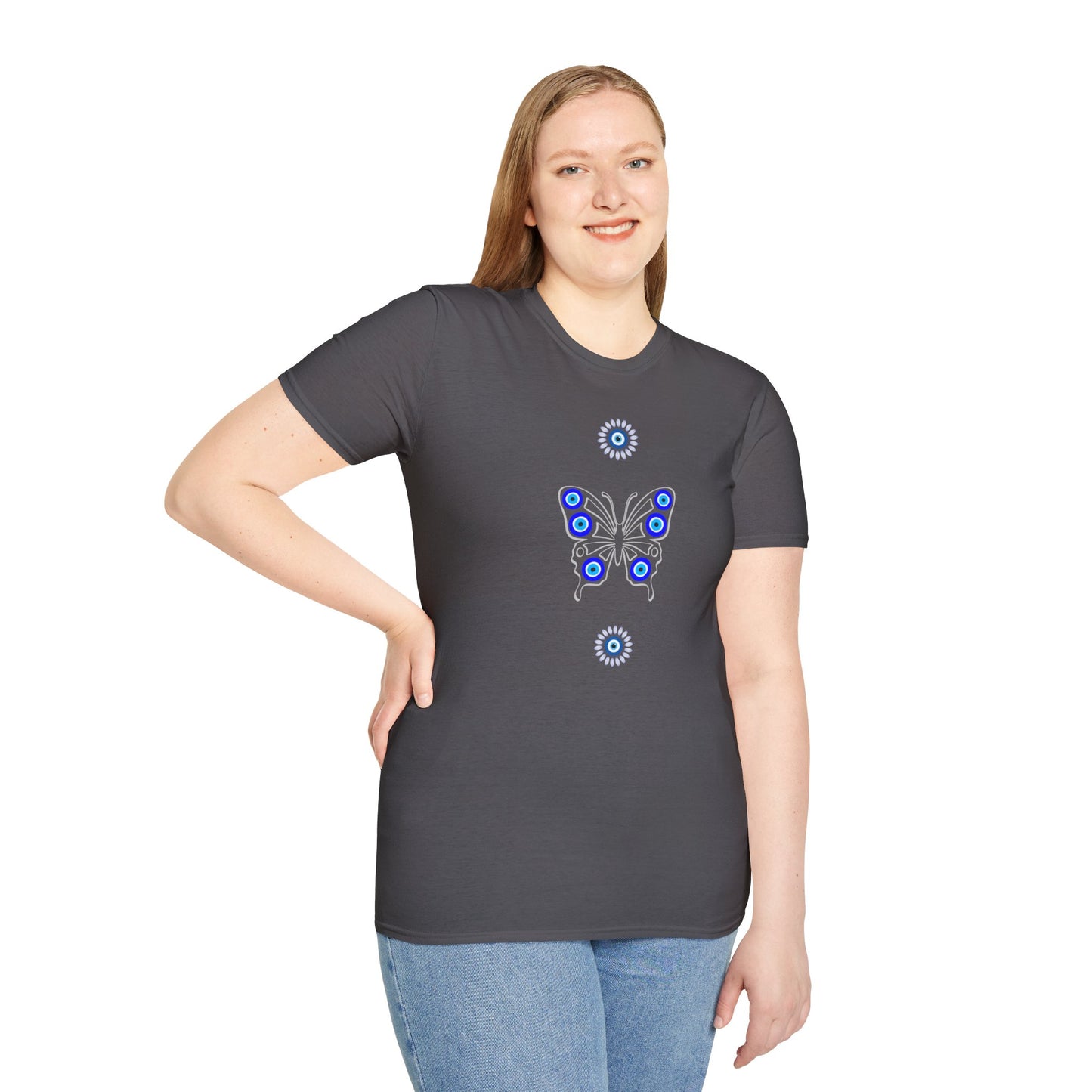Evil Eye Butterfly Protection Women's Plus Short Sleeve Softstyle T-Shirt Sizes xl-5xl