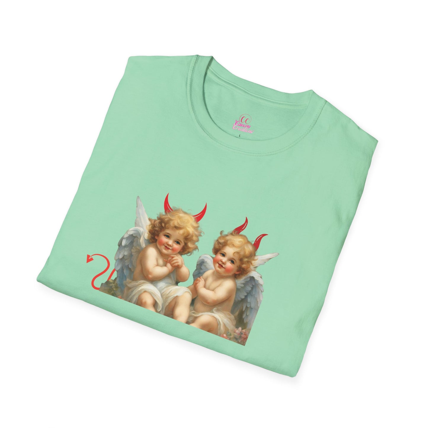 Devil Angel Cherub Softstyle Plus Short Sleeve T-Shirt Sizes xl-5xl
