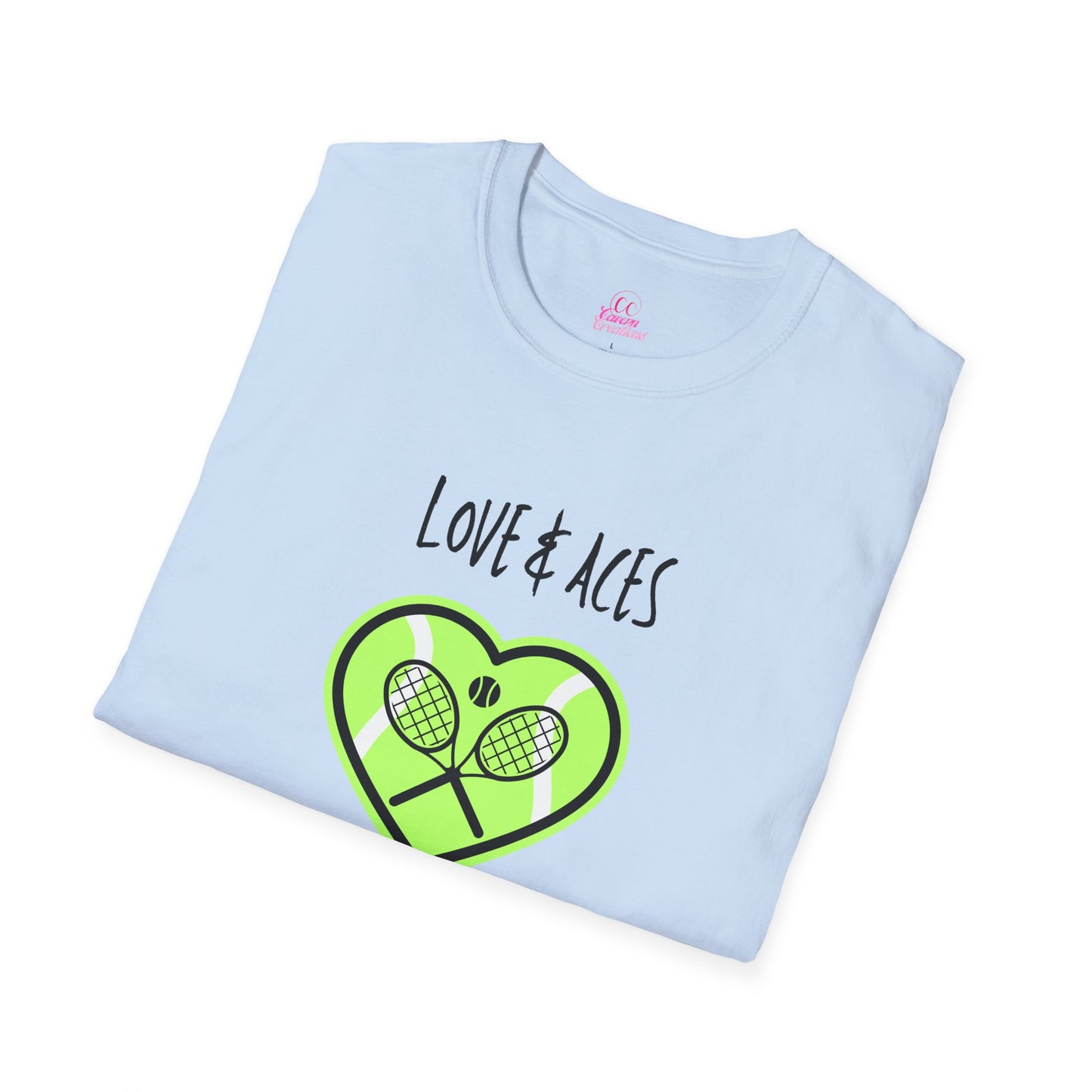 Love & Aces Tennis Club Plus Women's Softstyle T-Shirt Sizes XL-5XL