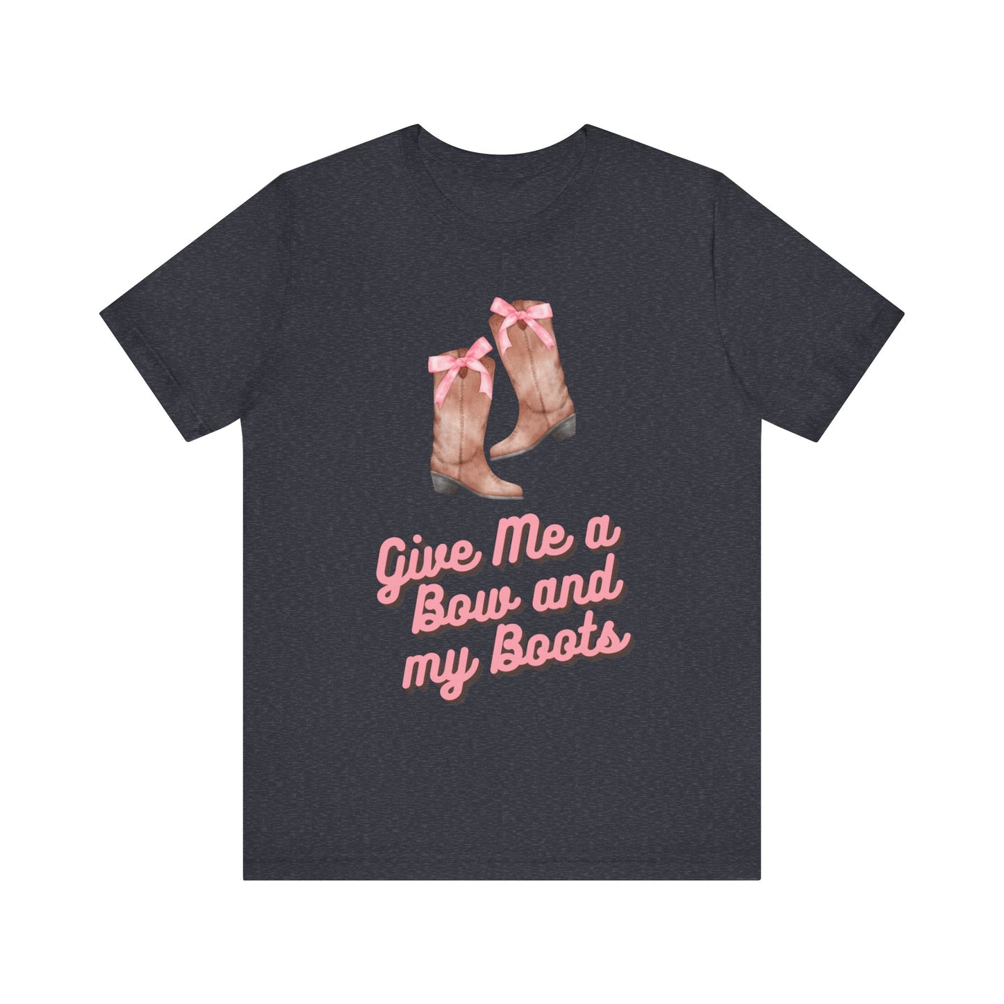 Pink Cowgirl Bow & Boots Women's Jersey Short Sleeved Tee Size S-2xl