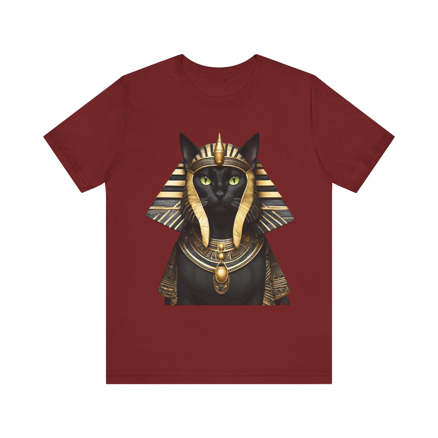 Black & Gold Egyptian Princess Pharaoh Kitty Cat Women's Jersey Short Sleeved Tee Size S-2xl