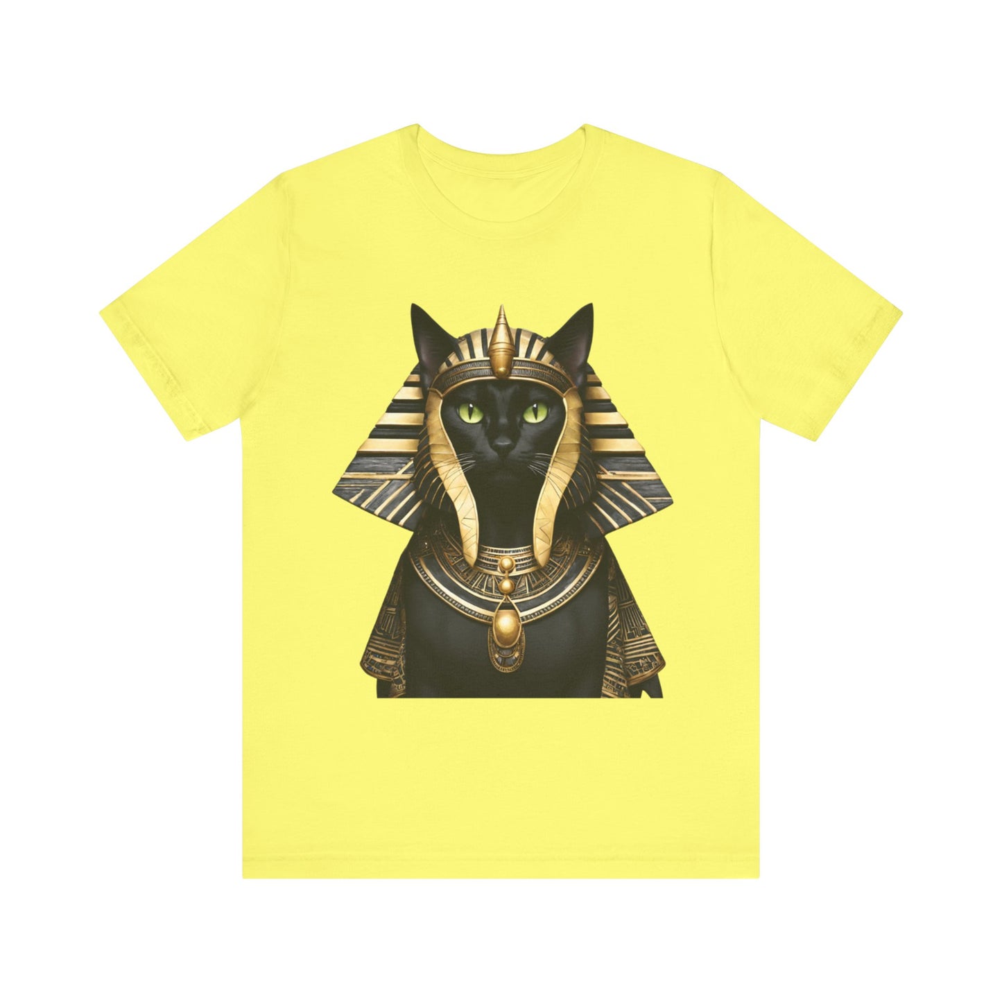 Black & Gold Egyptian Princess Pharaoh Kitty Cat Women's Jersey Short Sleeved Tee Size S-2xl