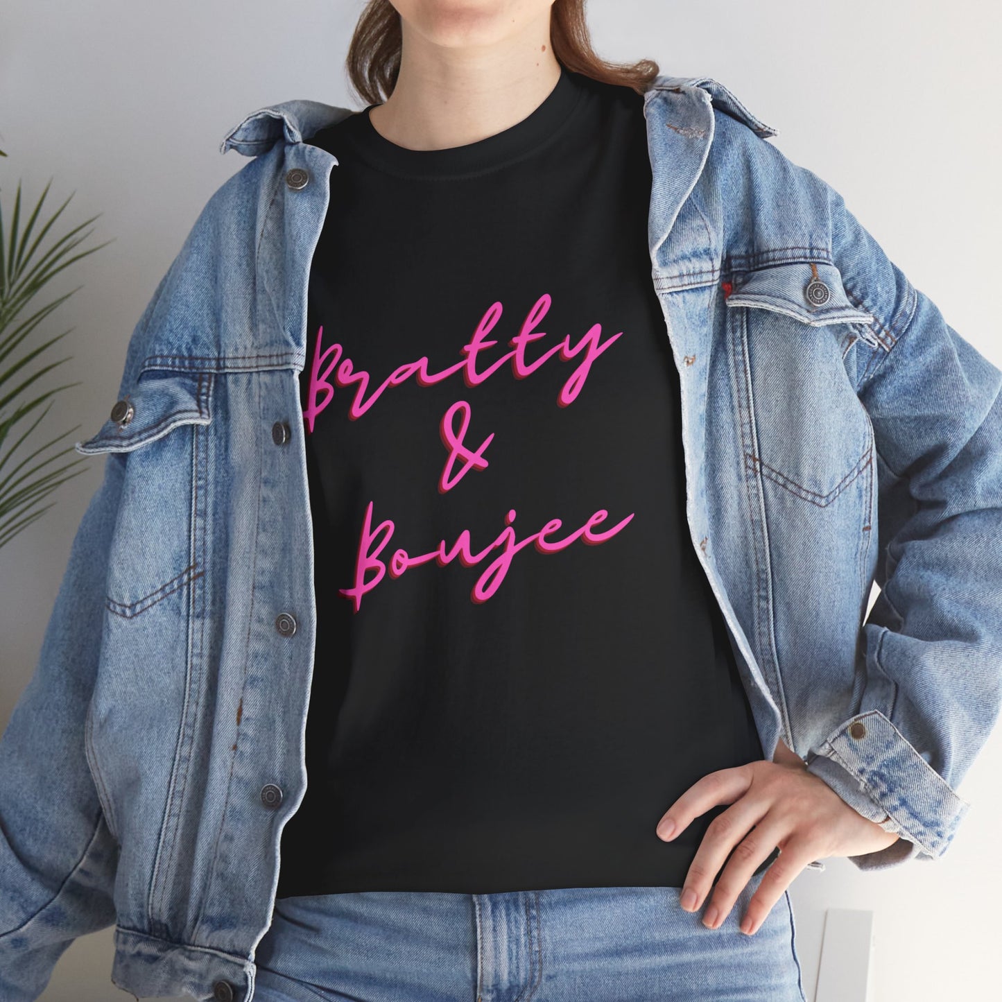 Bratty & Boujee Pink Script Women's Plus Tee Sizes: xl-5xl