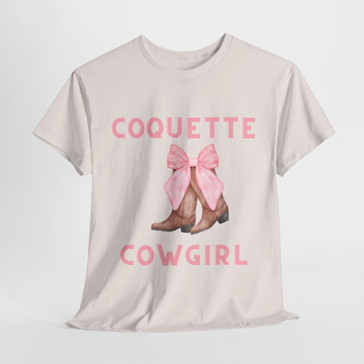 Coquette Cowgirl Bow & Boots Women's Plus Short Sleeved Cotton Tee Size xl-5xl