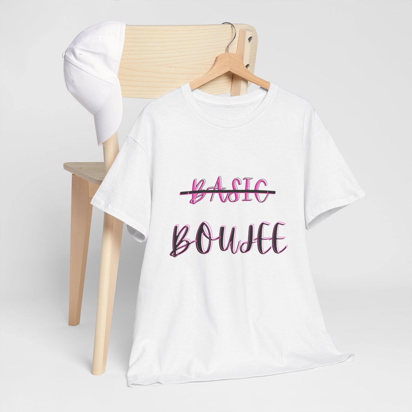 Pink Boujee Not Basic Women's Plus Heavy Cotton Tee Size xl-5xl