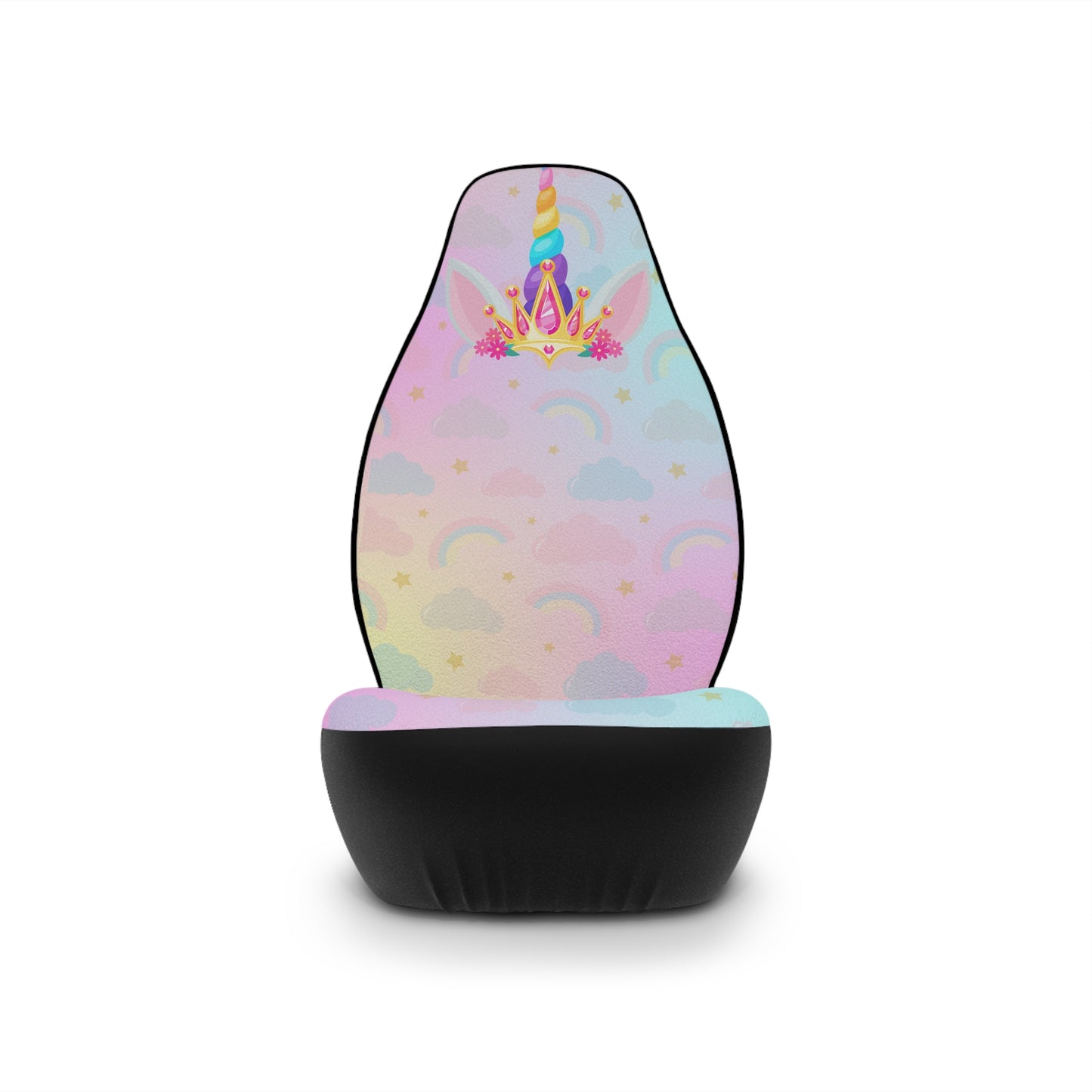 Unicorn Princess Queen Pink Blue & Yellow Colorful Rainbow Car Seat Covers