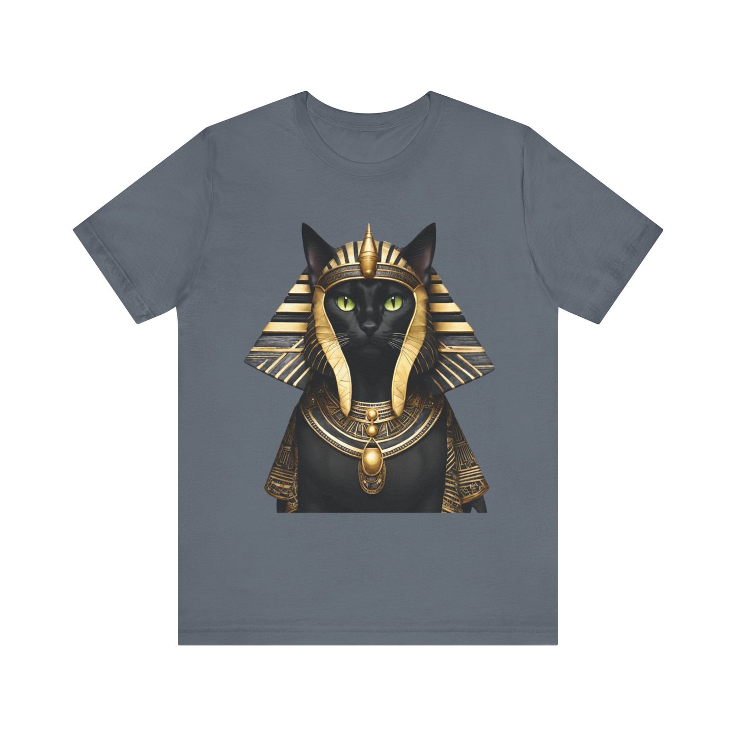 Black & Gold Egyptian Princess Pharaoh Kitty Cat Women's Jersey Short Sleeved Tee Size S-2xl