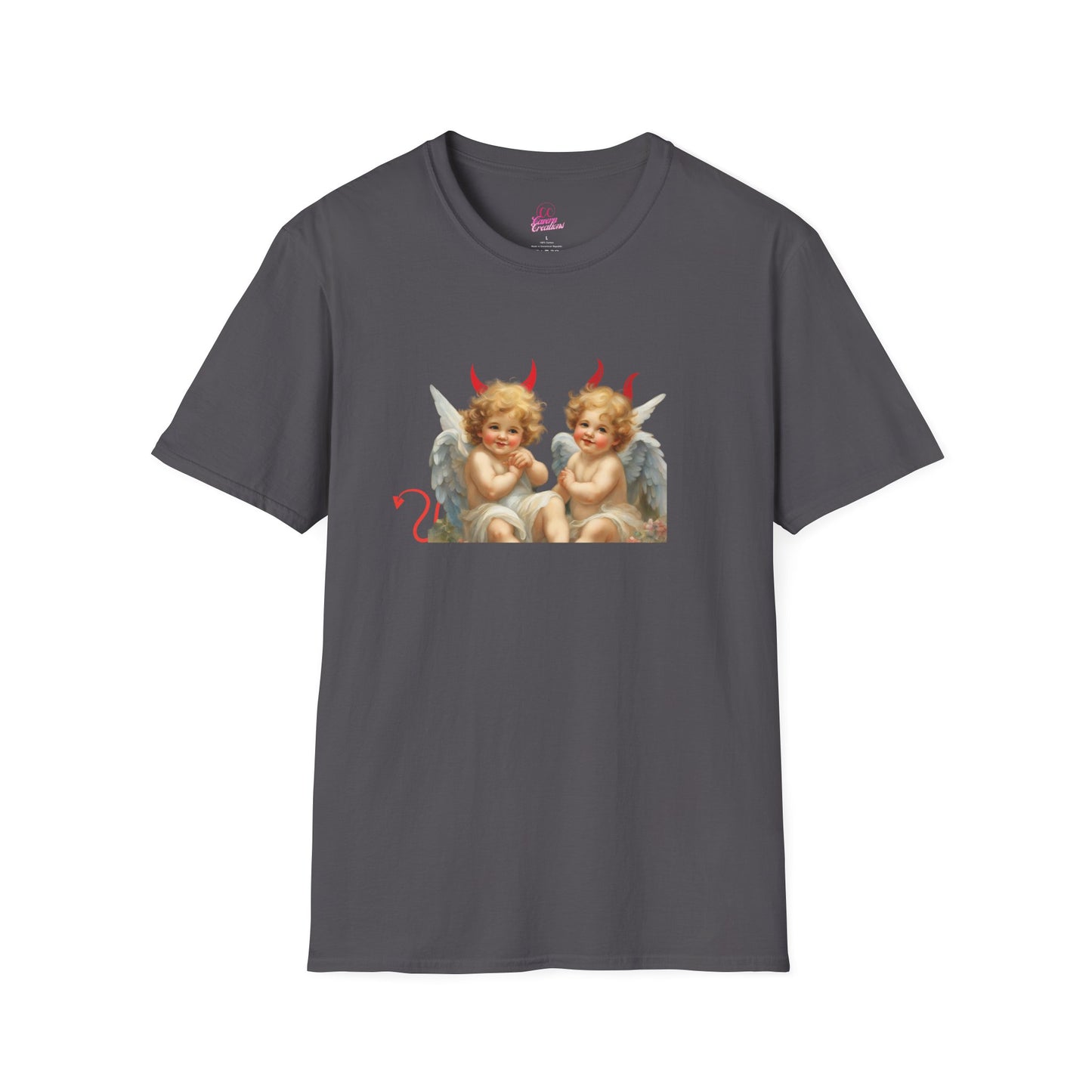 Devil Angel Cherub Softstyle Plus Short Sleeve T-Shirt Sizes xl-5xl