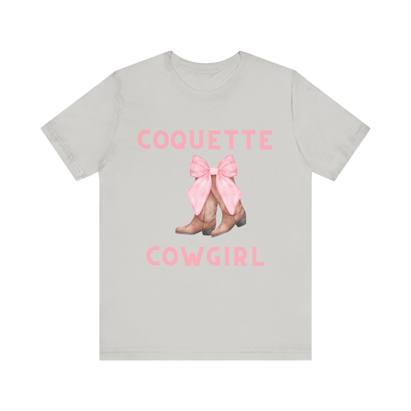 Coquette Cowgirl Bow & Boots Women's Jersey Short Sleeved Tee Size S-2xl